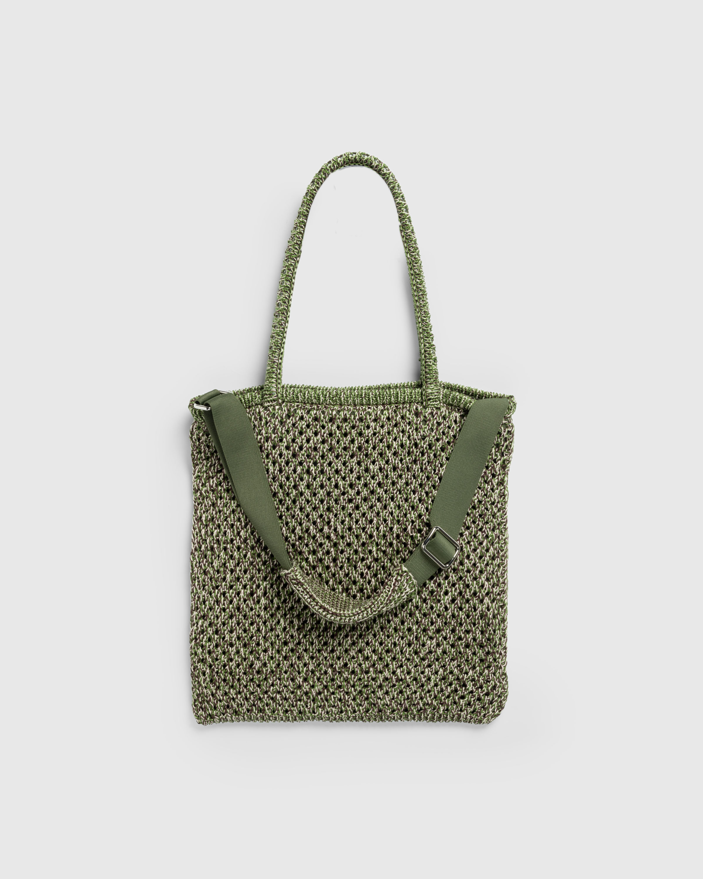 SSU – Knitted Mesh Work Tote Classic Camo - Tote Bags - Green - Image 1