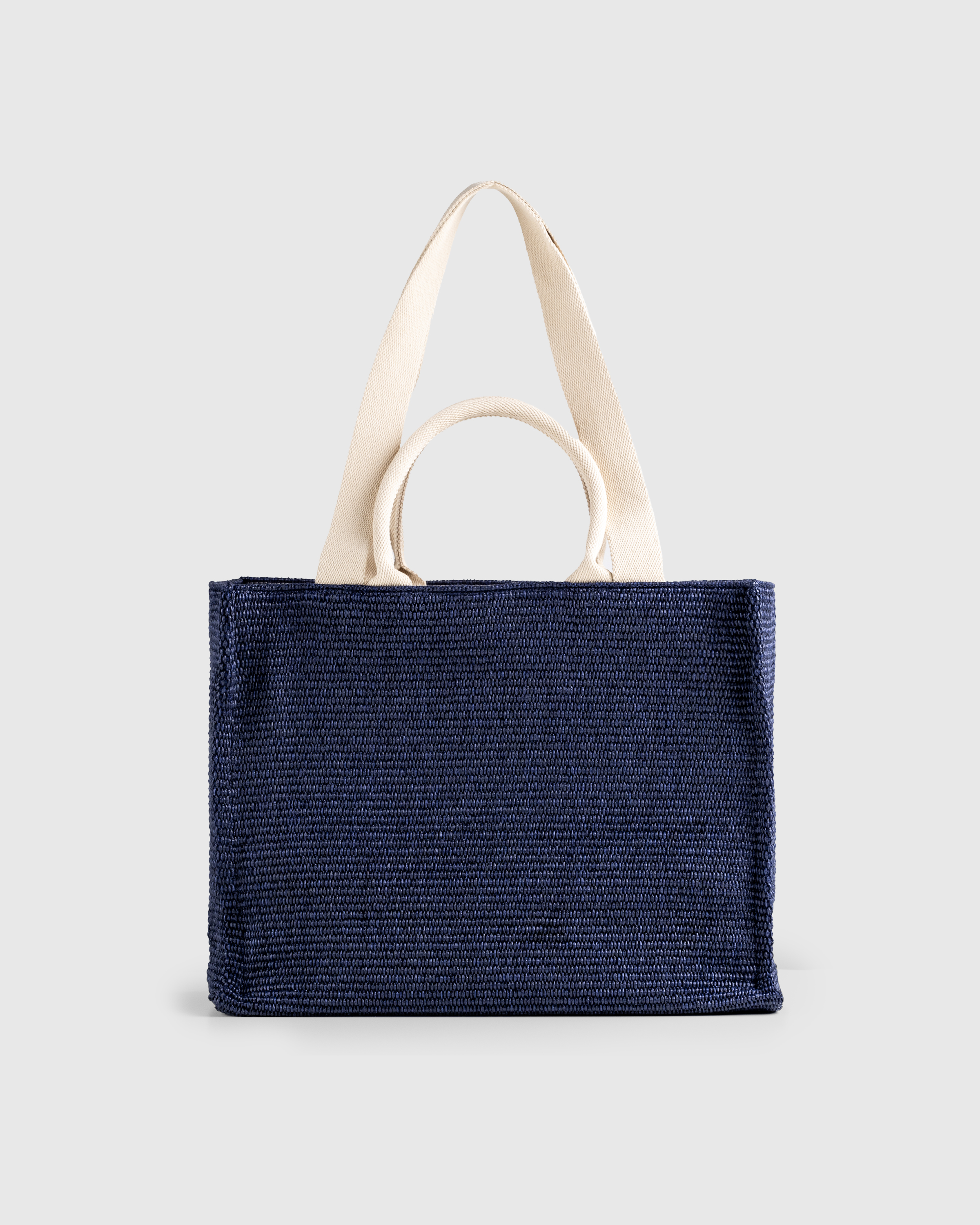 Marni – Large Raffia Tote Bag Ultramarine - Tote Bags - Blue - Image 4