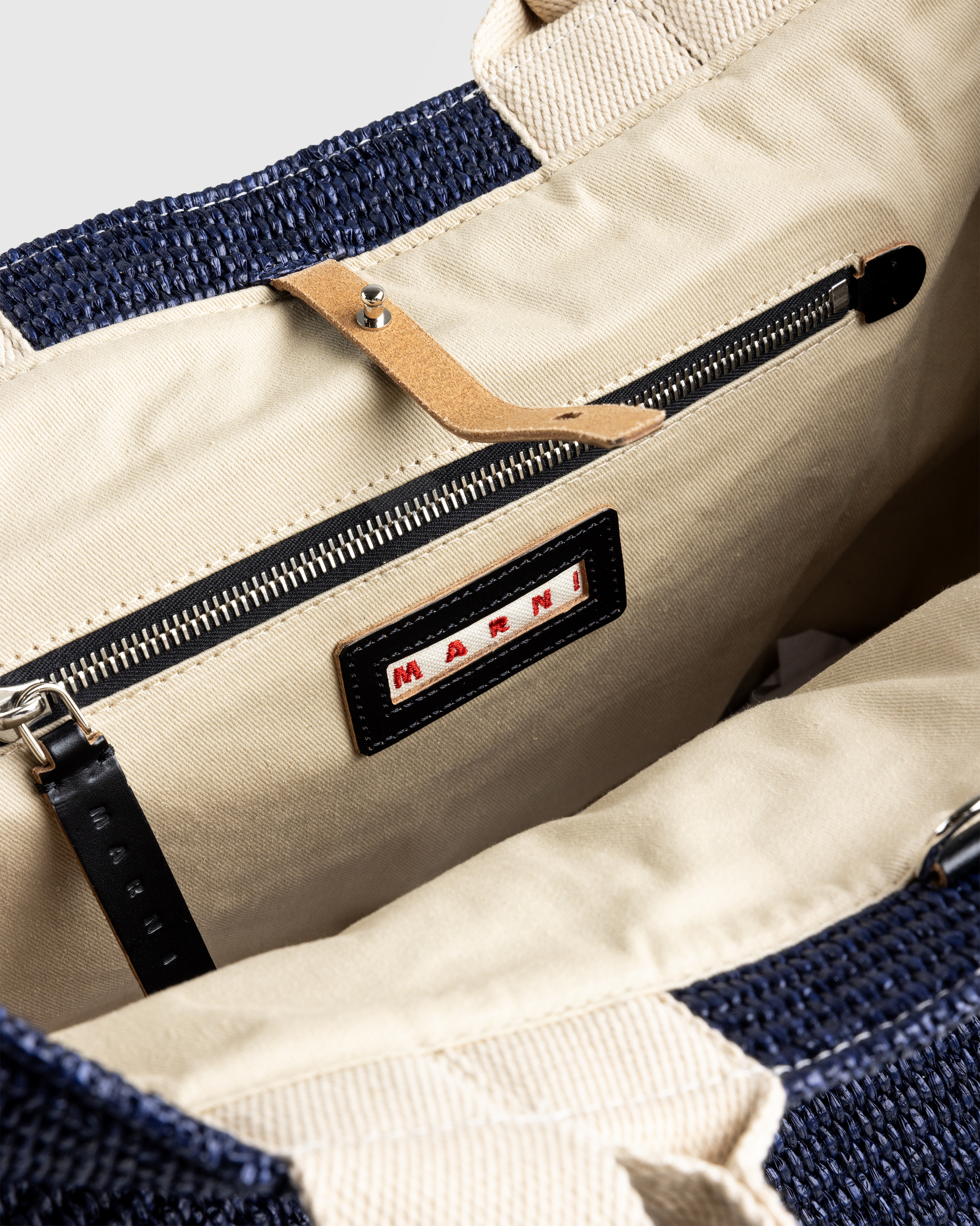 Marni – Large Raffia Tote Bag Ultramarine - Tote Bags - Blue - Image 6