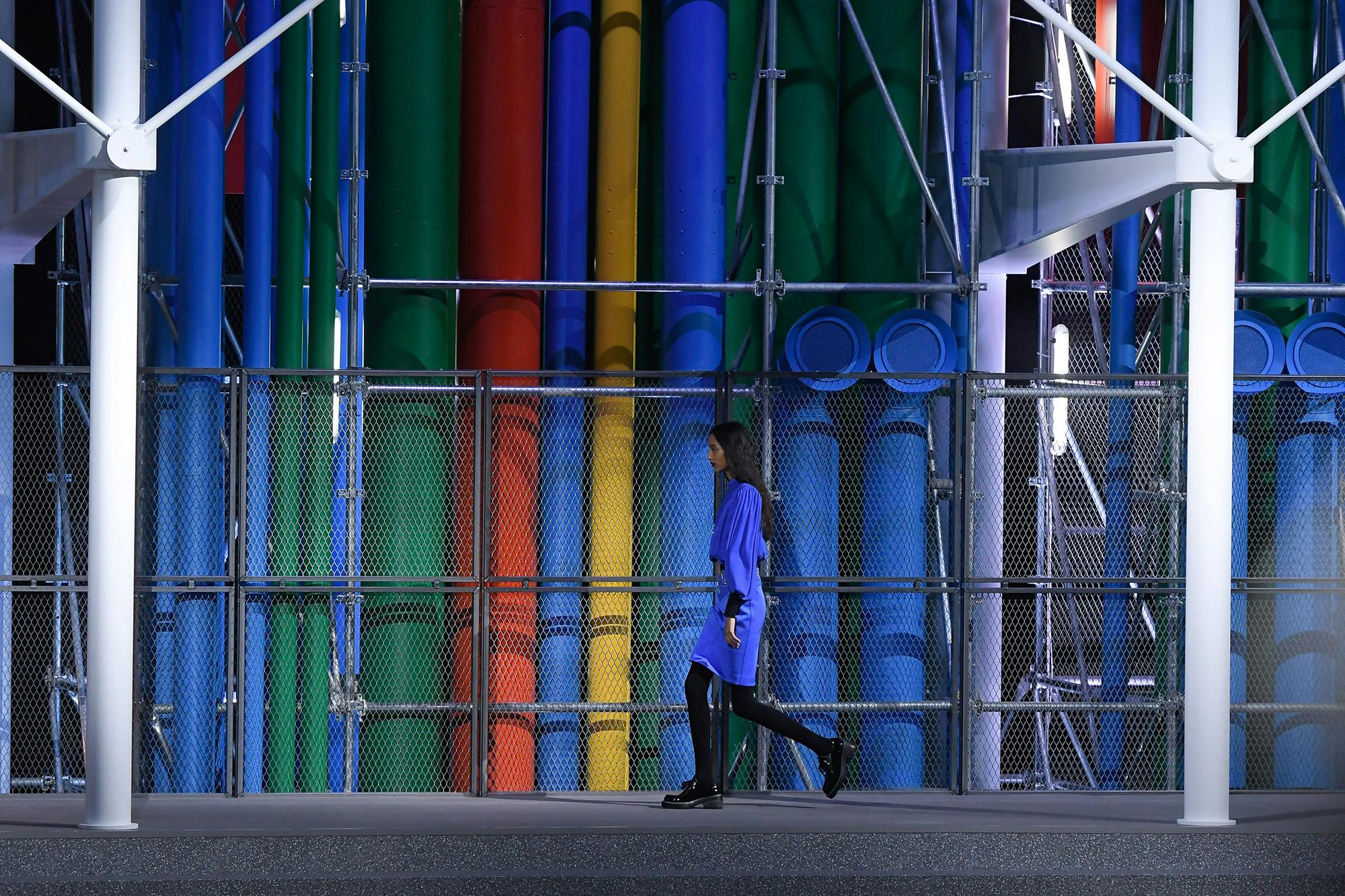 A model walks the runway during the Louis Vuitton show as part of the Paris Fashion Week Womenswear Fall/Winter 2019/2020 on March 5, 2019 in Paris, France.