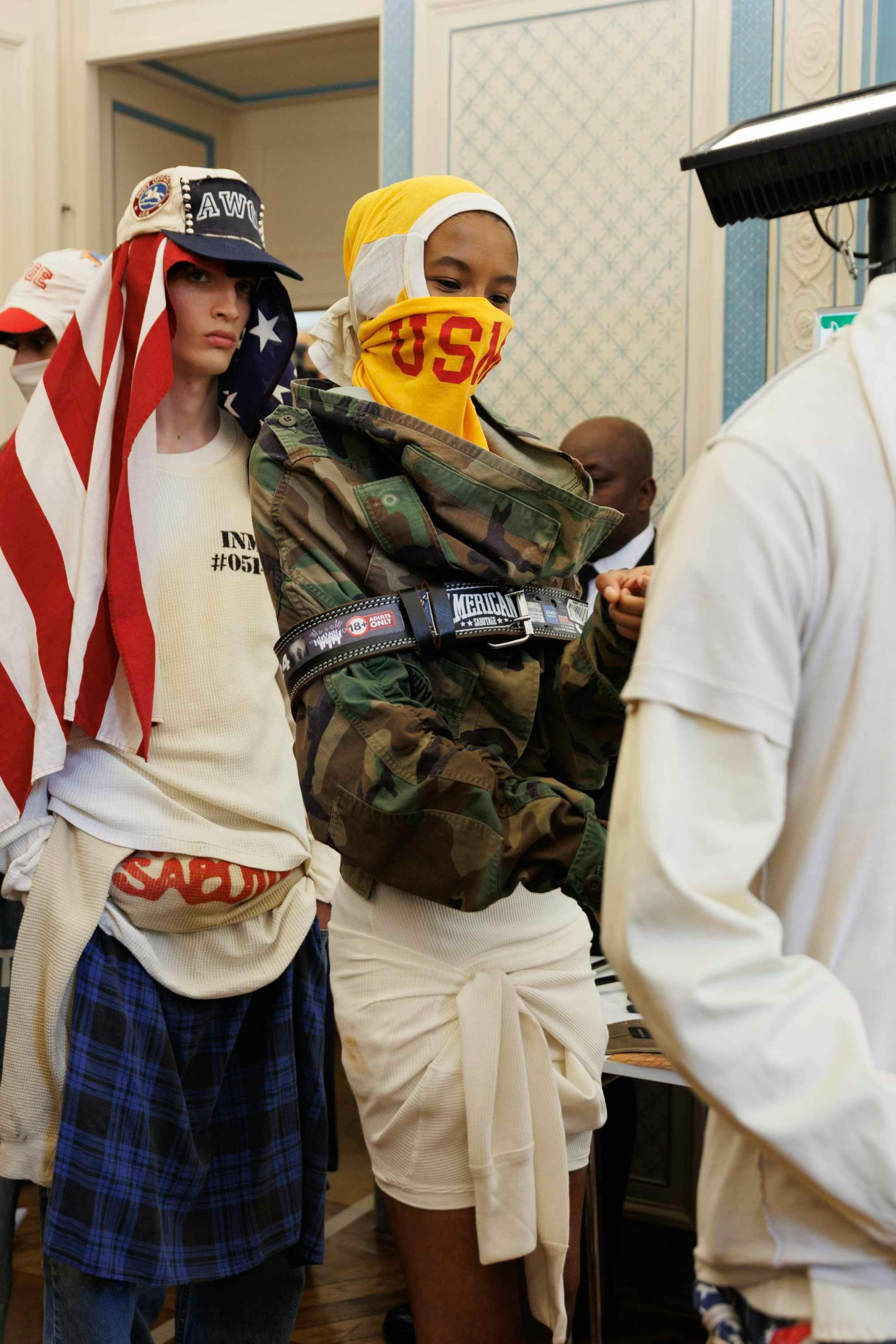 Models wear A$AP Rocky's AWGE fashion show clothes at Paris Fashion Week Spring/Summer 2025