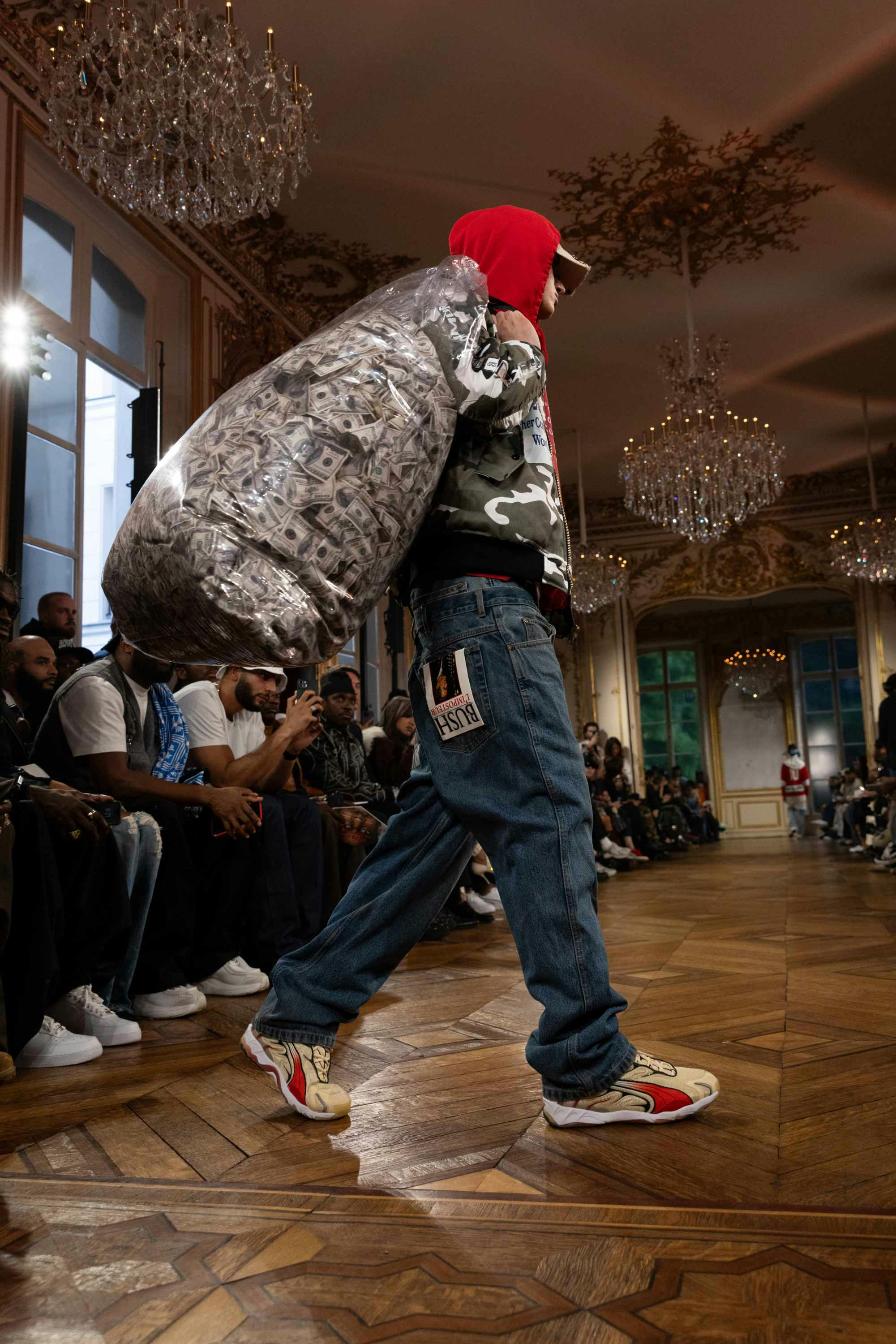 Models at A$AP Rocky's AWGE fashion show wear PUMA sneakers and clothes