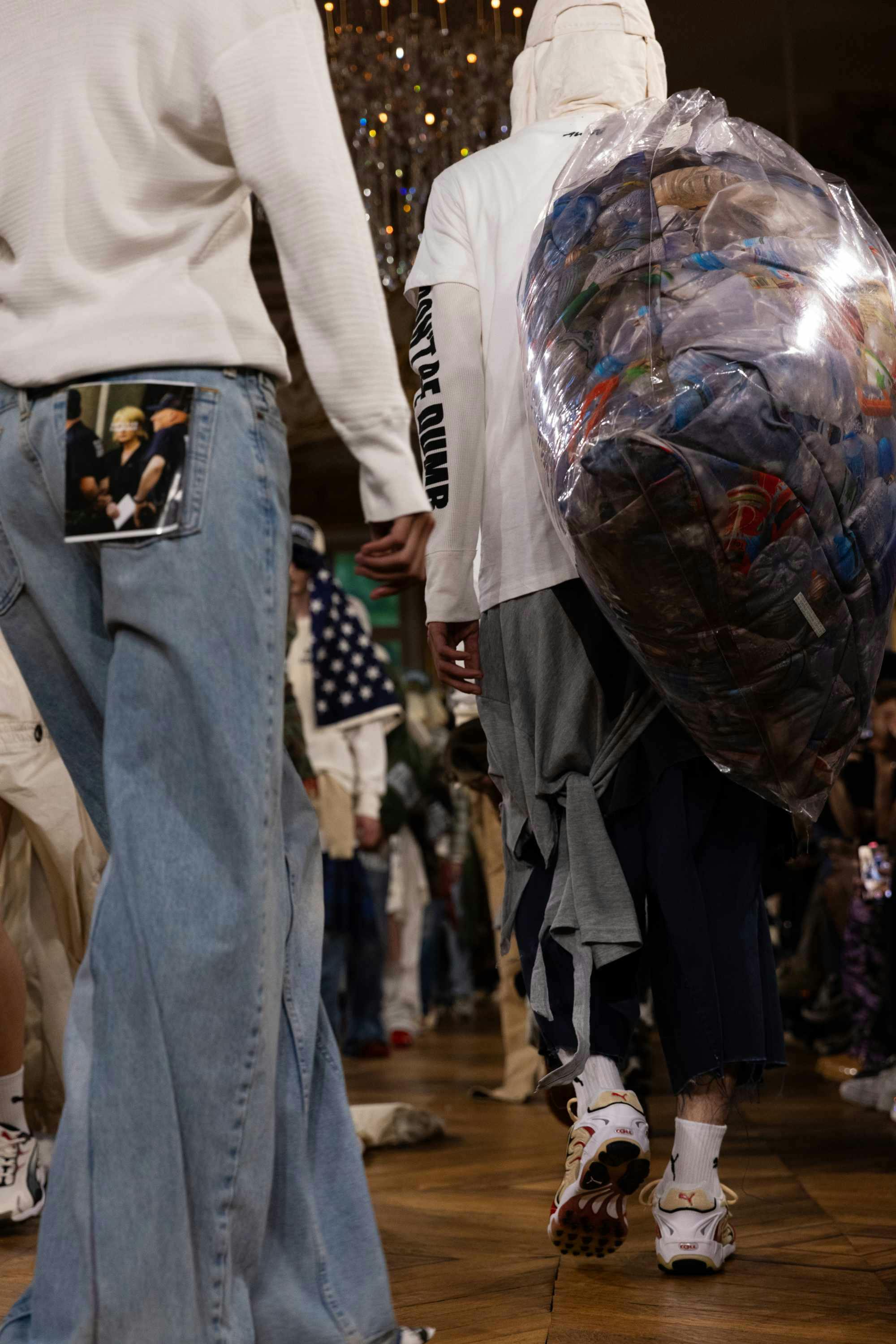 Models at A$AP Rocky's AWGE fashion show wear PUMA sneakers and clothes