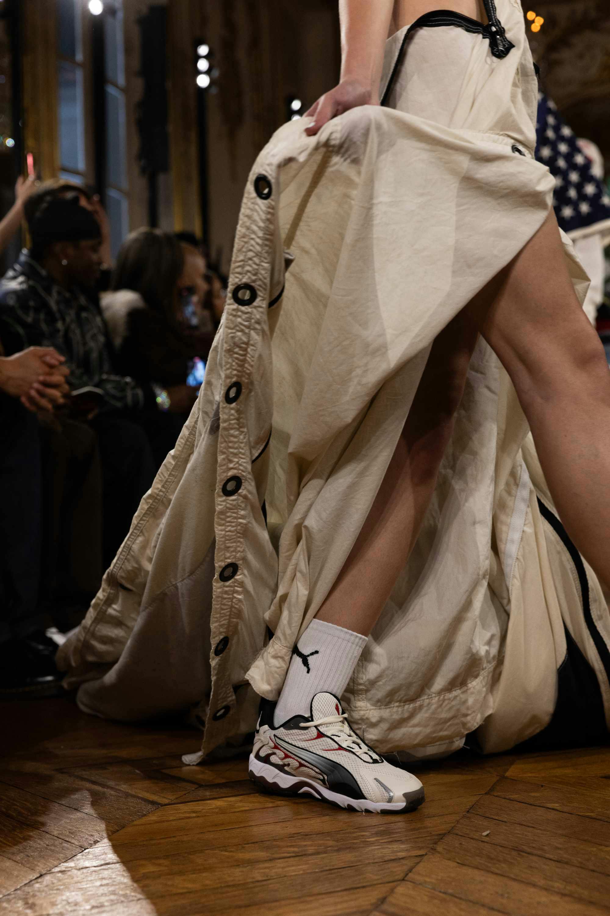 Models at A$AP Rocky's AWGE fashion show wear PUMA sneakers and clothes