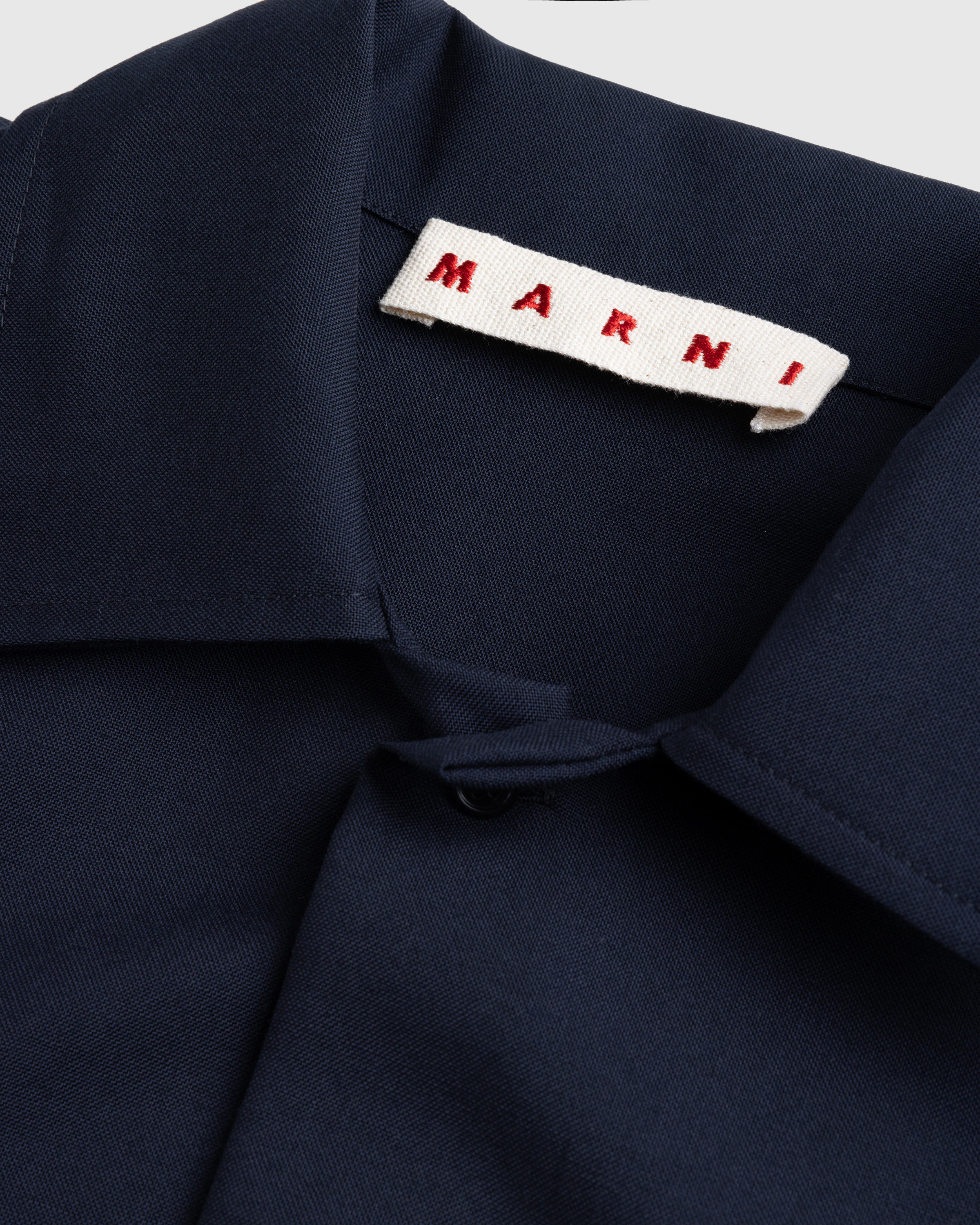 Marni – L/S Virgin Wool Shirt Blue Black - Longsleeve Shirts - Blue - Image 2