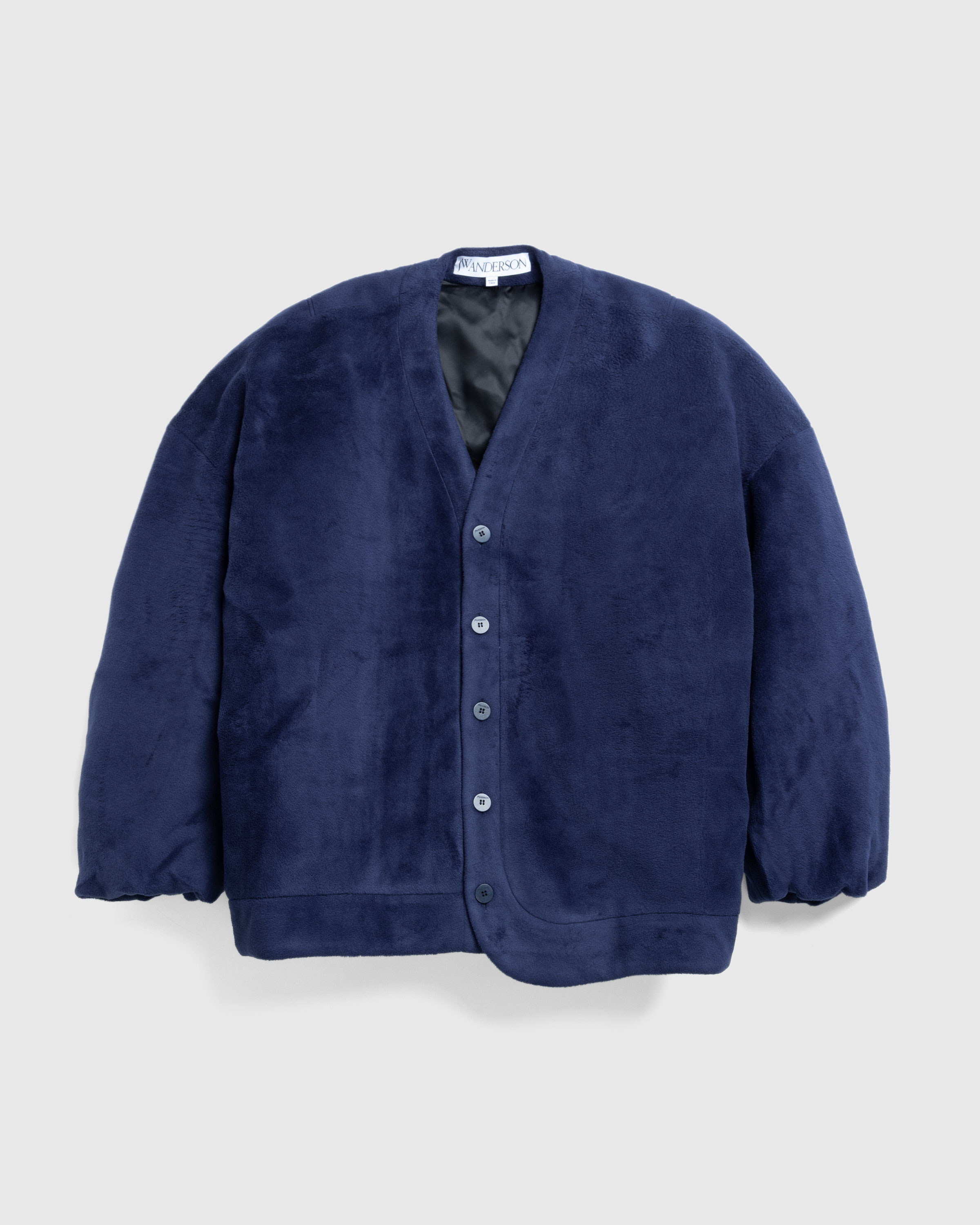 J.W. Anderson – Oversized V-Neck Cardigan Dark Navy - Cardigans - Blue - Image 1