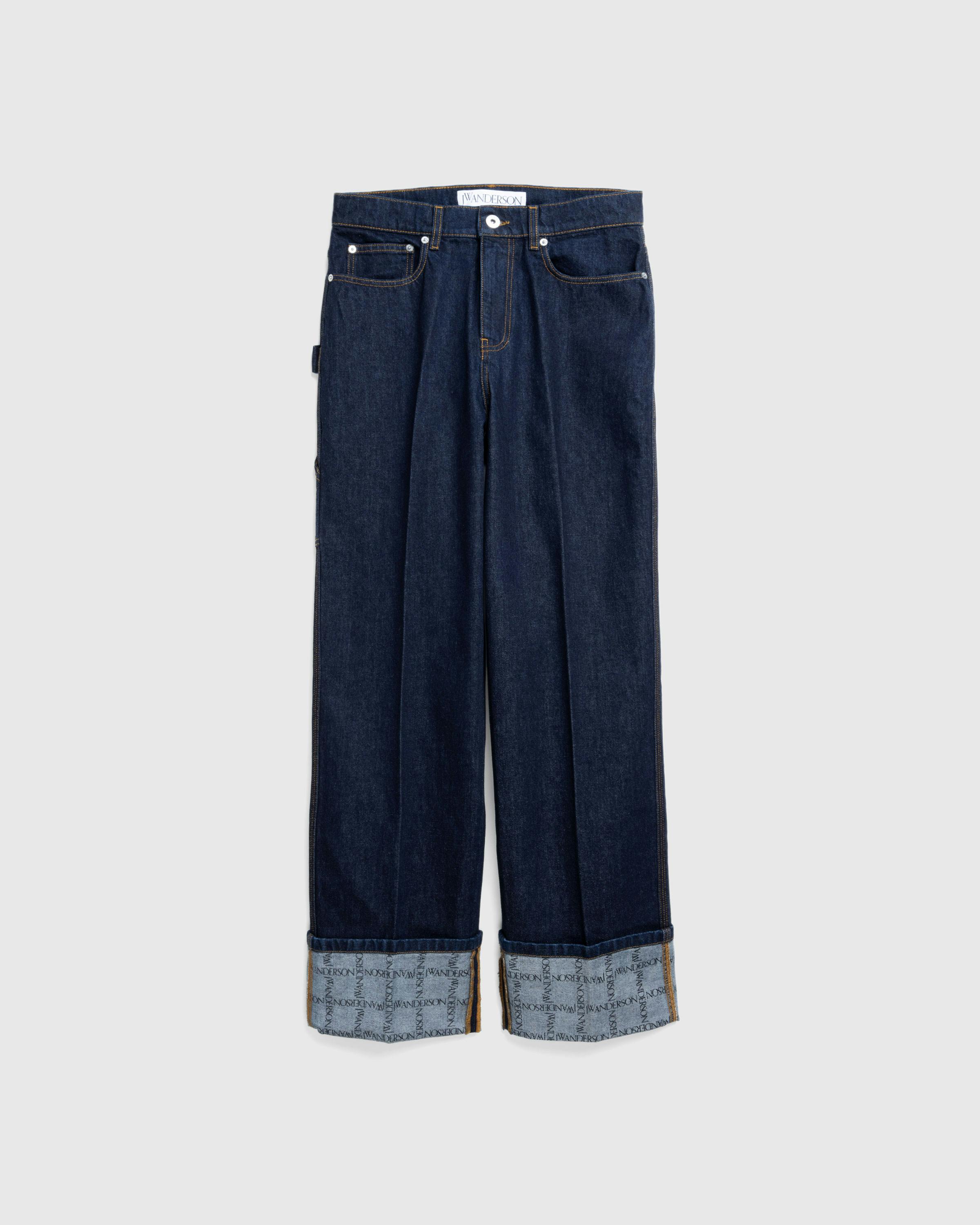 J.W. Anderson – Logo Grid Turn Up Workwear Jeans Indigo - Denim - Blue - Image 1