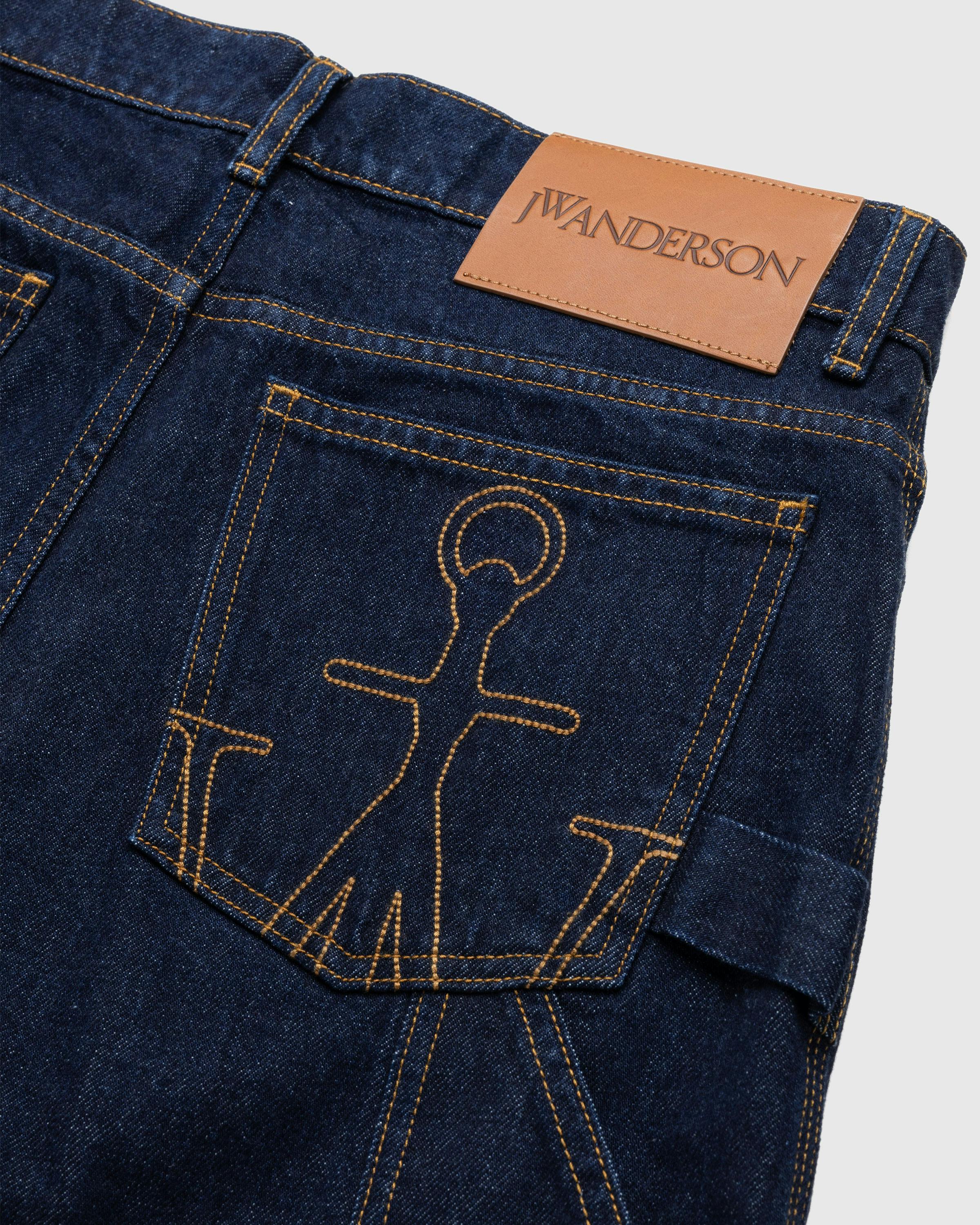 J.W. Anderson – Logo Grid Turn Up Workwear Jeans Indigo - Denim - Blue - Image 7