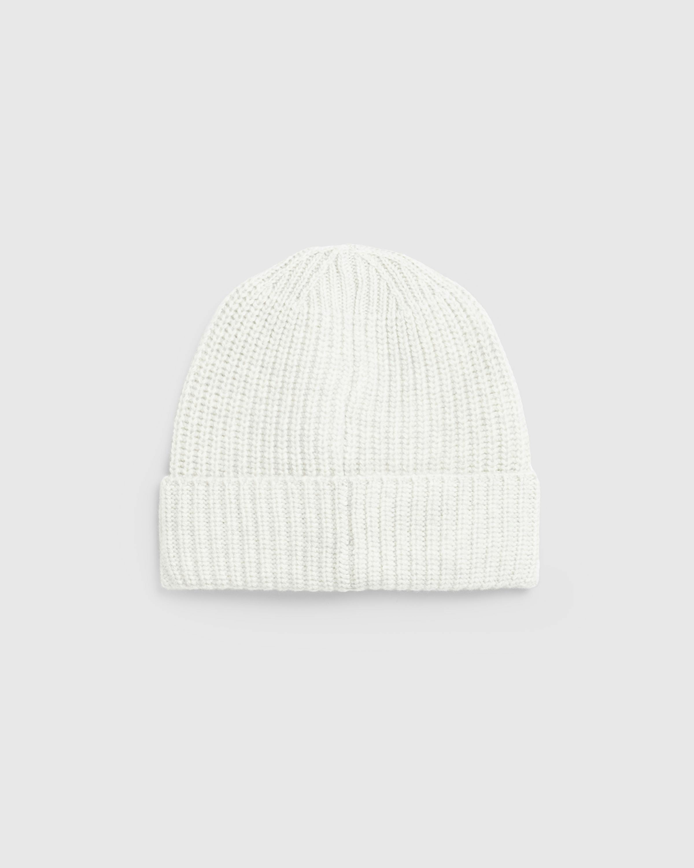 Stone Island – Ribbed Wool Beanie Melange Pearl Grey - Caps - Grey - Image 3