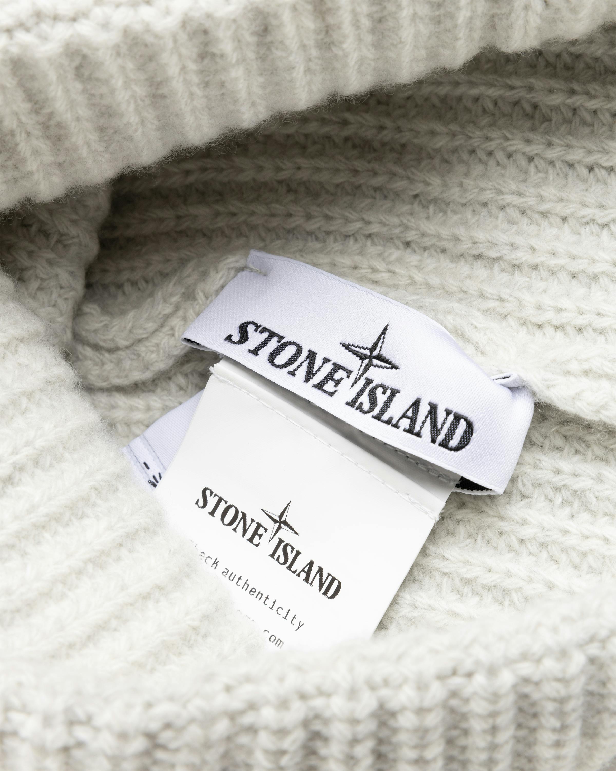 Stone Island – Ribbed Wool Beanie Melange Pearl Grey - Caps - Grey - Image 5