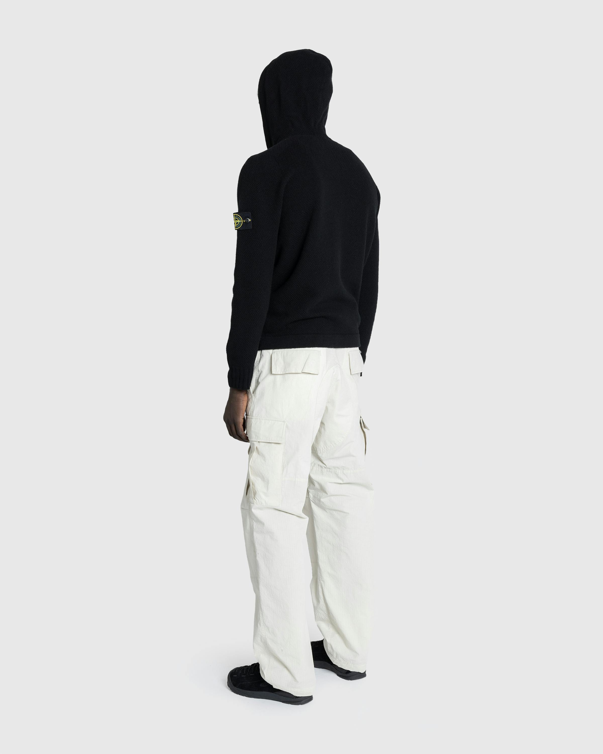 Stone Island – Full-Zip Hooded Cardigan Black - Zip-Up Sweats - Black - Image 4