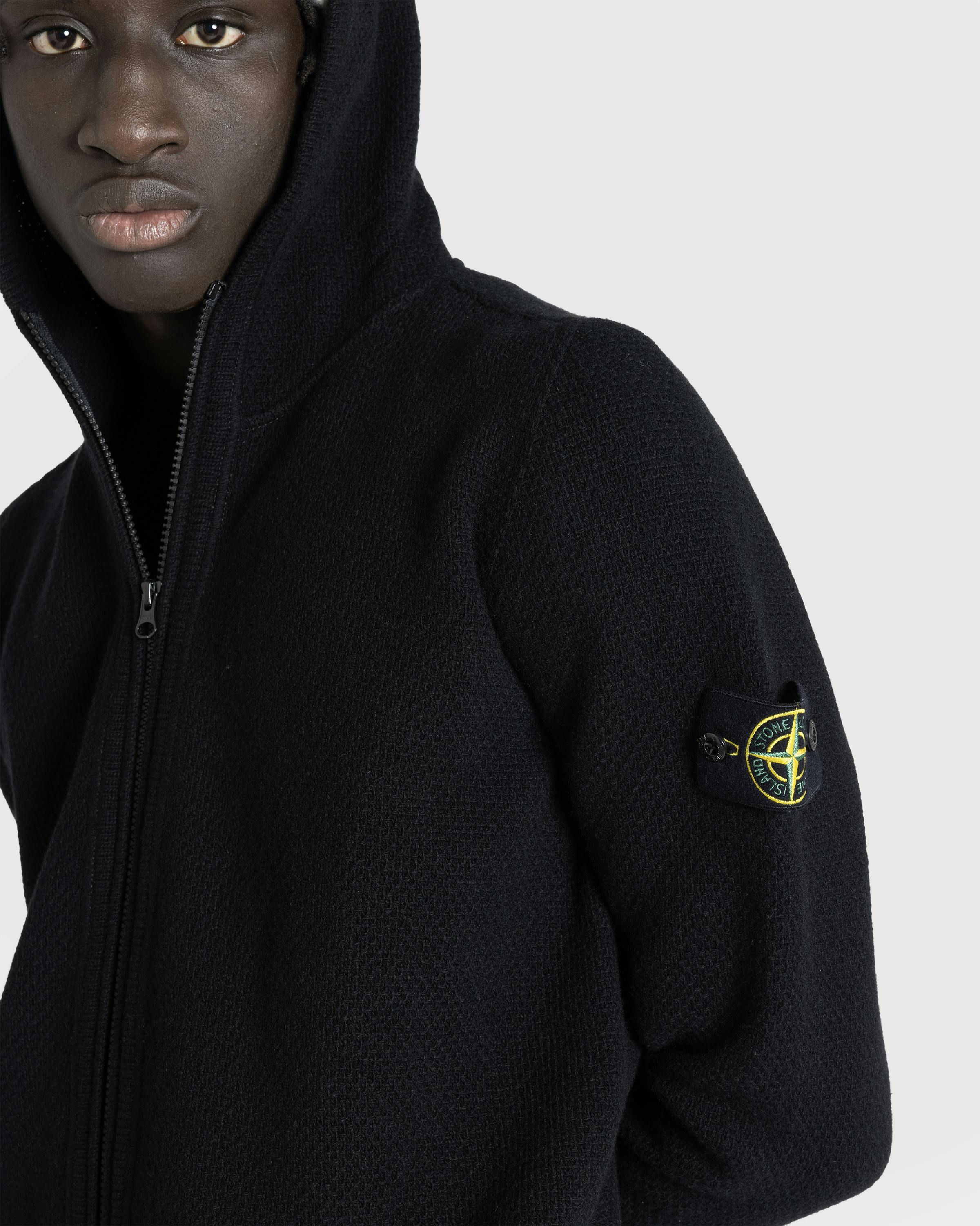 Stone Island – Full-Zip Hooded Cardigan Black - Zip-Up Sweats - Black - Image 5