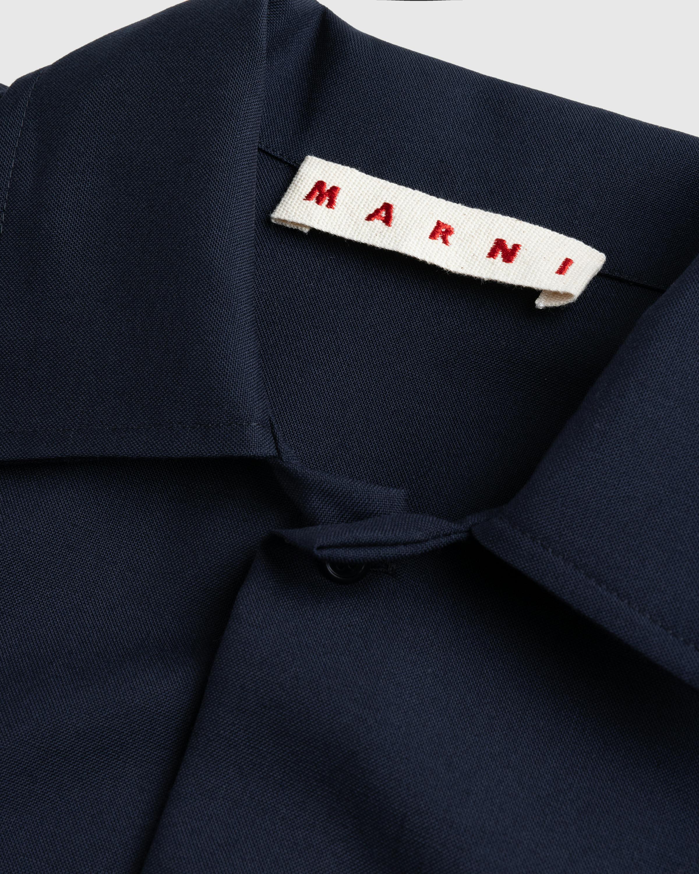 Marni – L/S Virgin Wool Shirt Blue Black - Longsleeve Shirts - Blue - Image 6