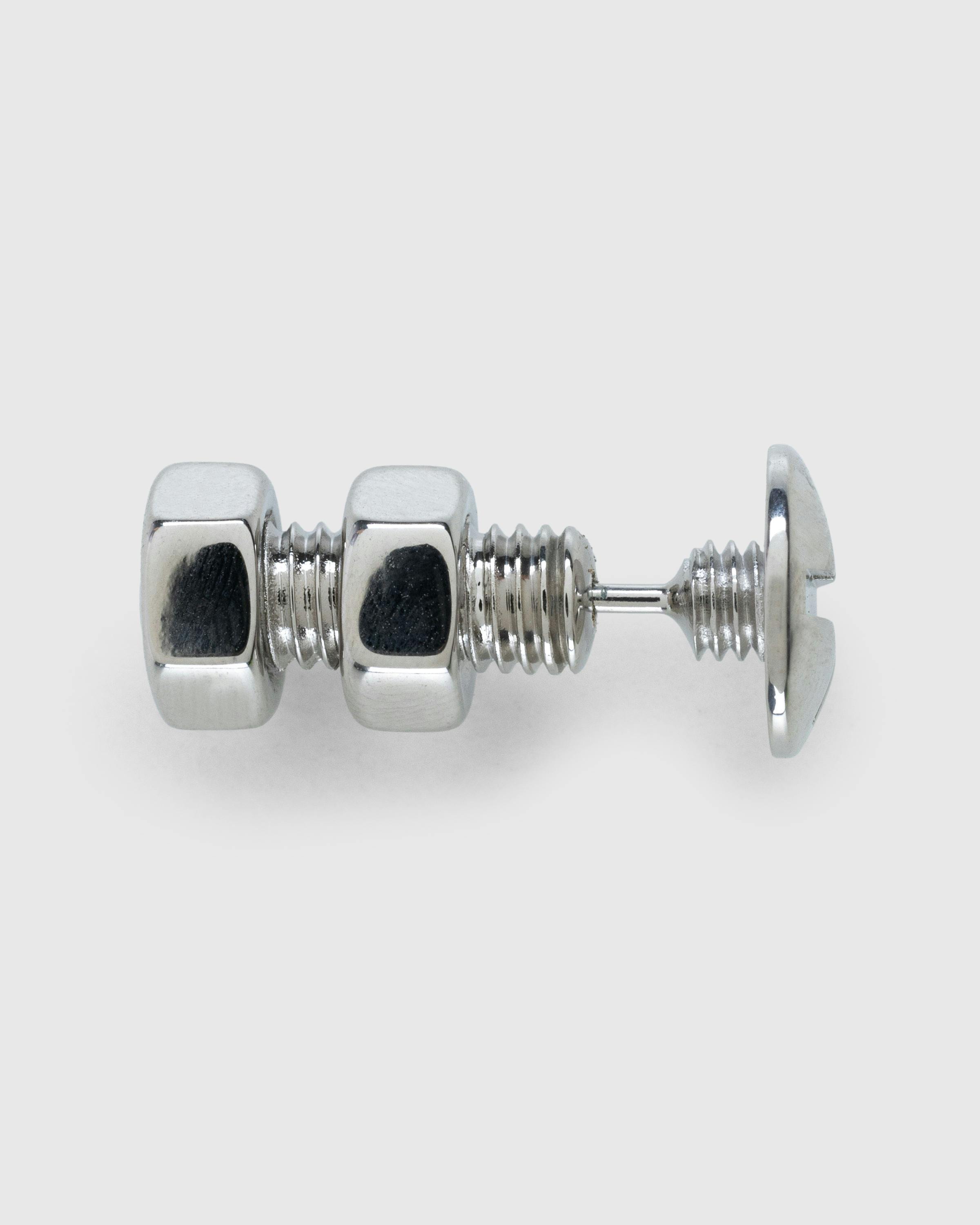 Maison Margiela – Bolt and Nut Screw Earring Palladio Burattato - Earrings - Silver - Image 1