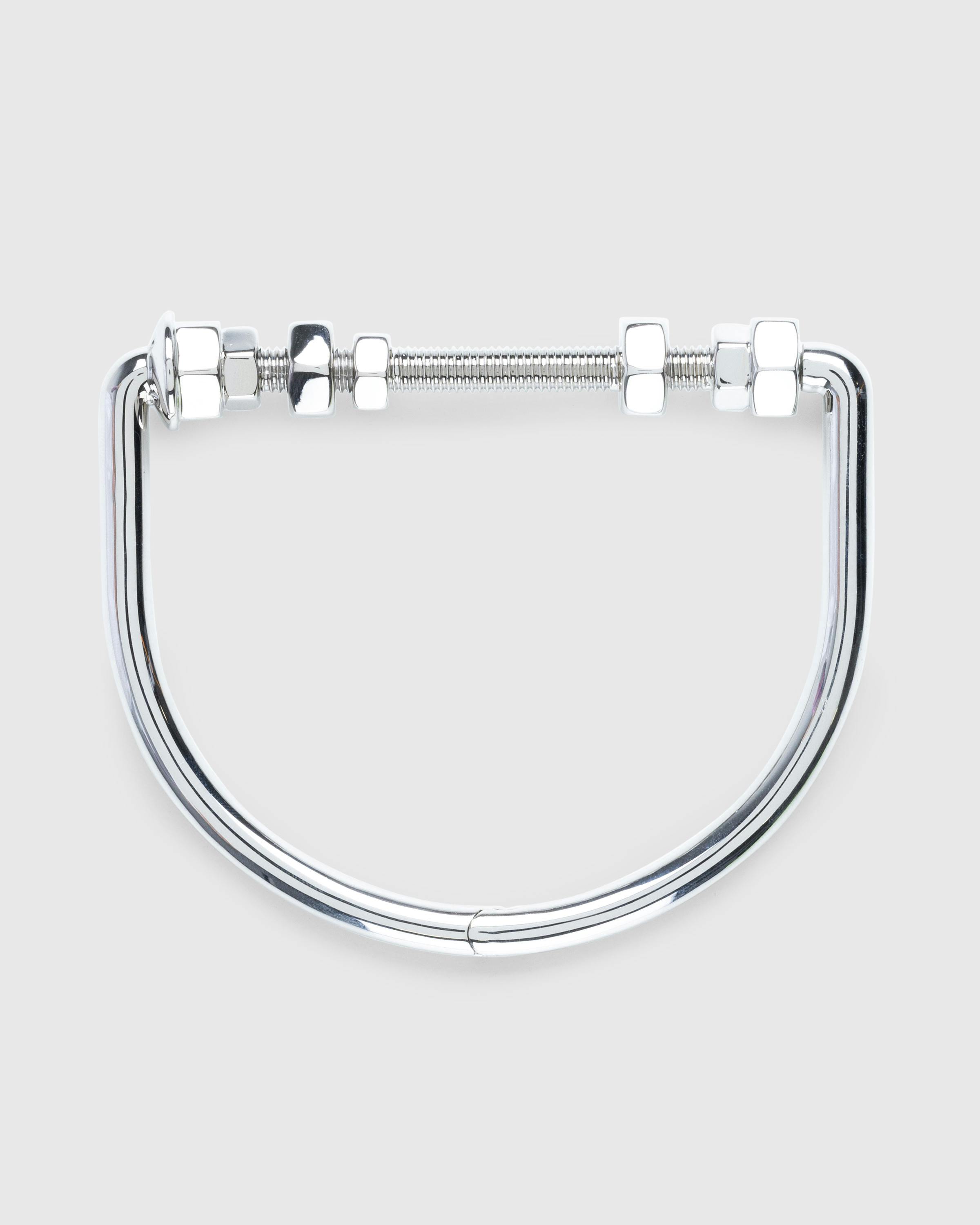 Maison Margiela – Bolt and Nut Bracelet Palladio Burattato - Bracelets - Silver - Image 1