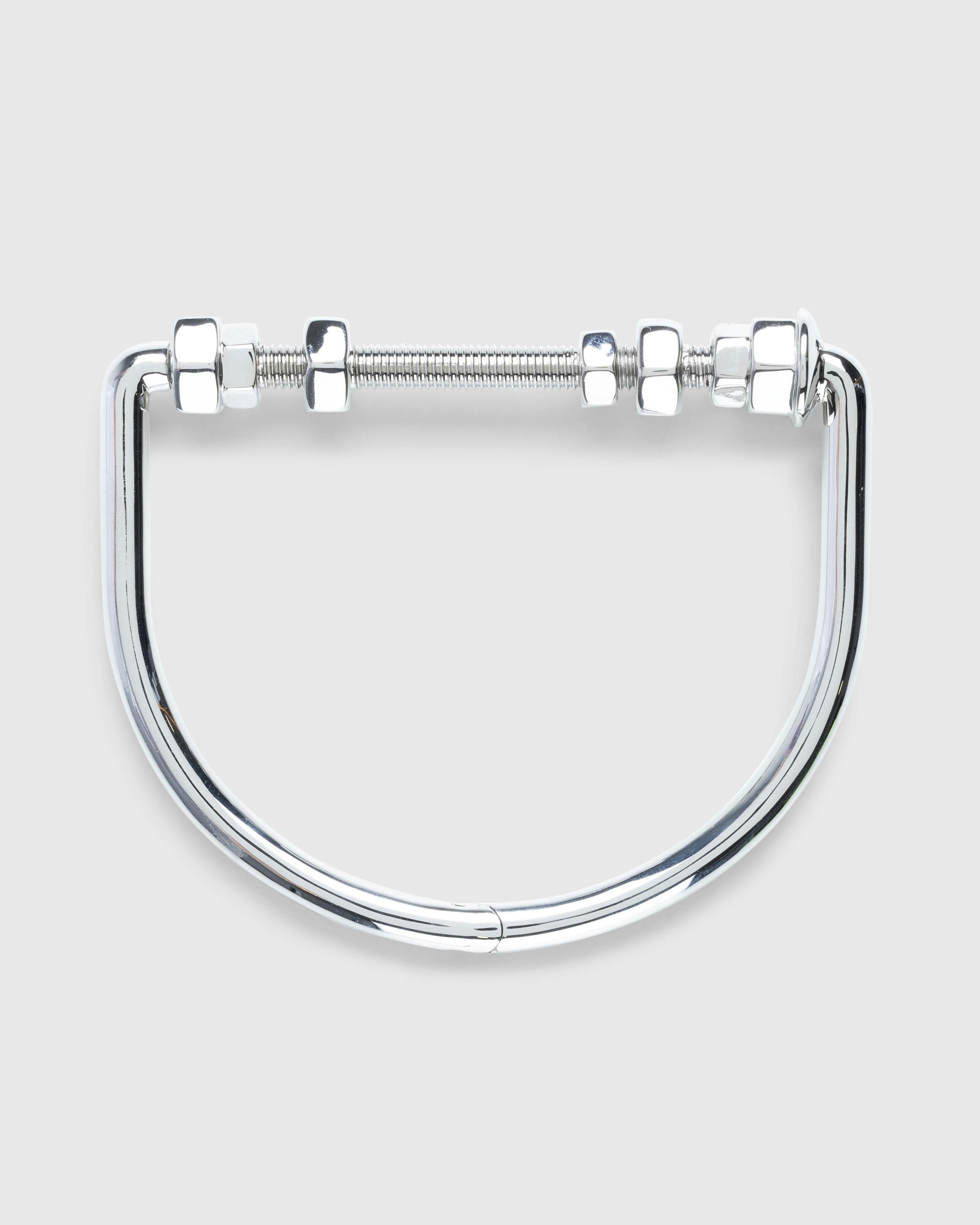 Maison Margiela – Bolt and Nut Bracelet Palladio Burattato - Bracelets - Silver - Image 3