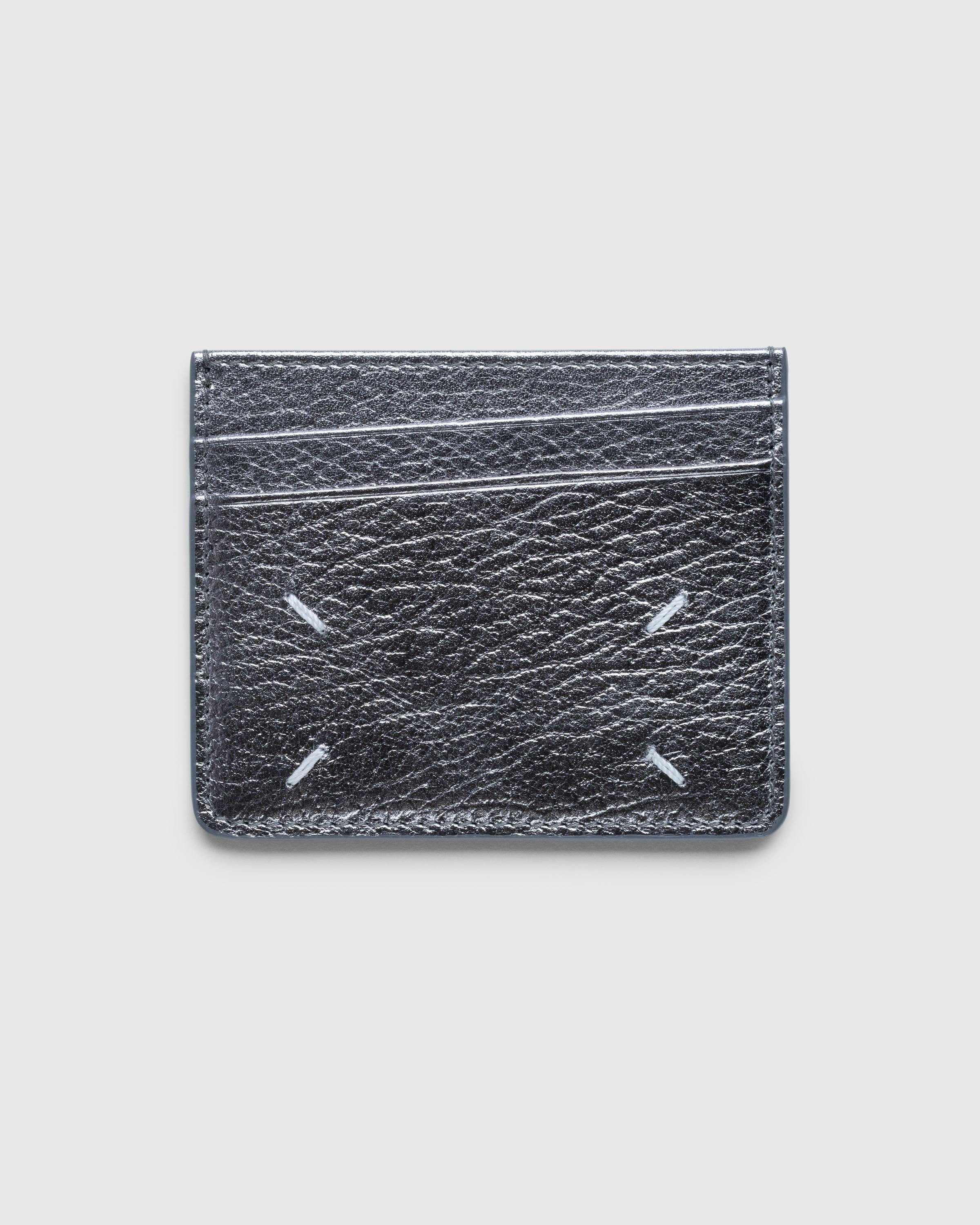 Maison Margiela – Leather Cardholder Metallic Grey - Wallets - Grey - Image 1