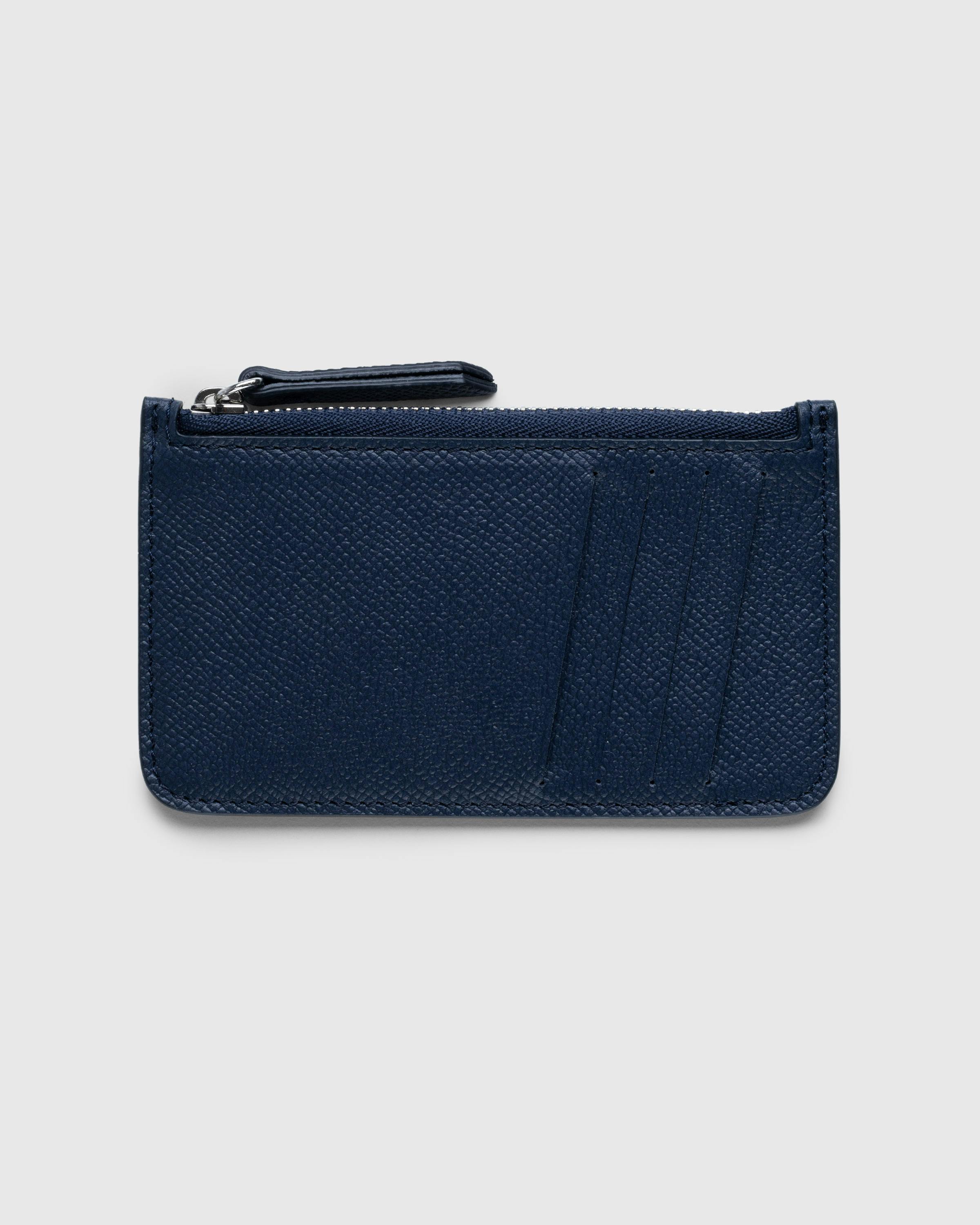 Maison Margiela – Zip Leather Card Holder Cosmo - Wallets - Blue - Image 2