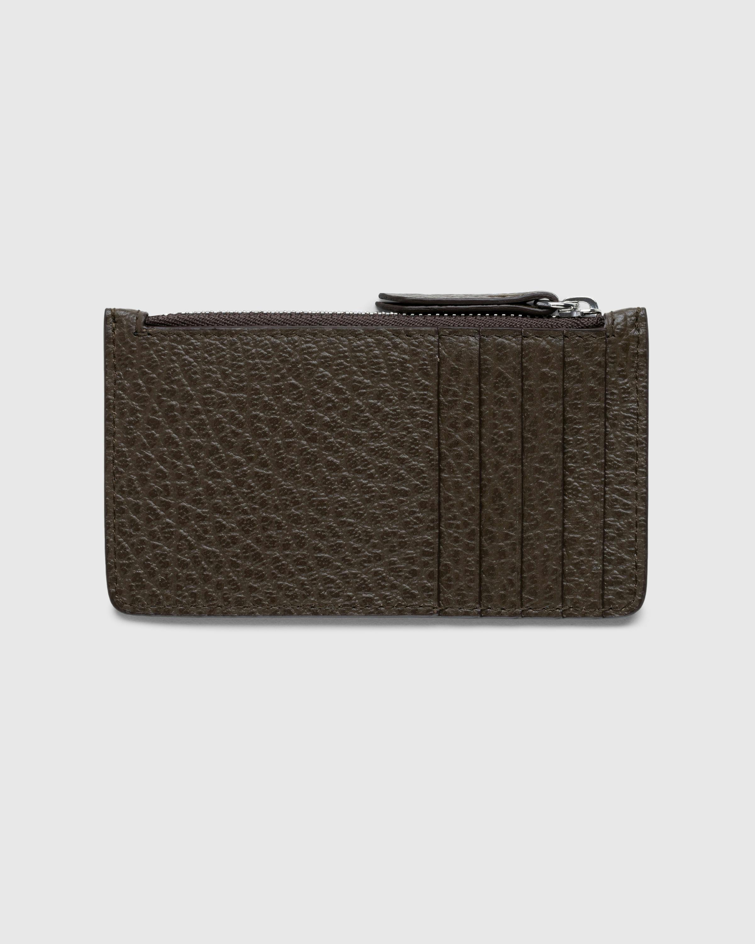 Maison Margiela – Zip Leather Card Holder Bark - Wallets - Brown - Image 2