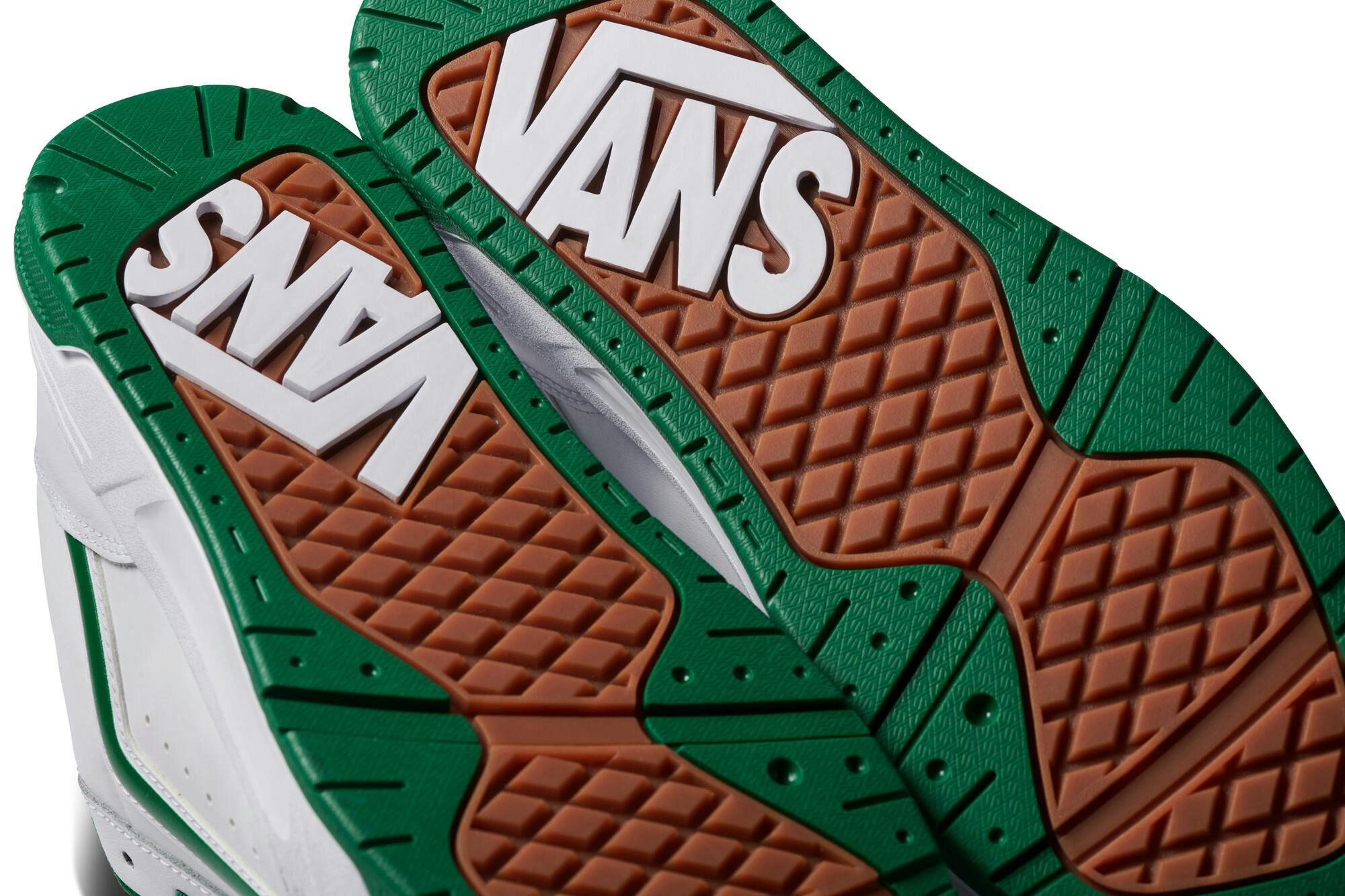 Vans' Mixxa, Upland, Hylane skate shoes in white, black, red, green, yellow colorways