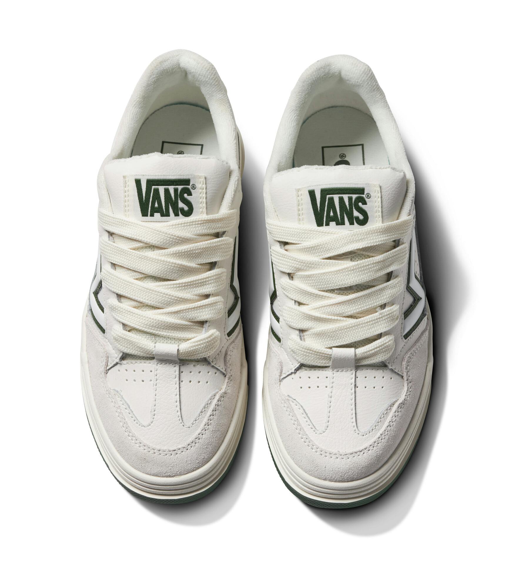 Vans' Mixxa, Upland, Hylane skate shoes in white, black, red, green, yellow colorways