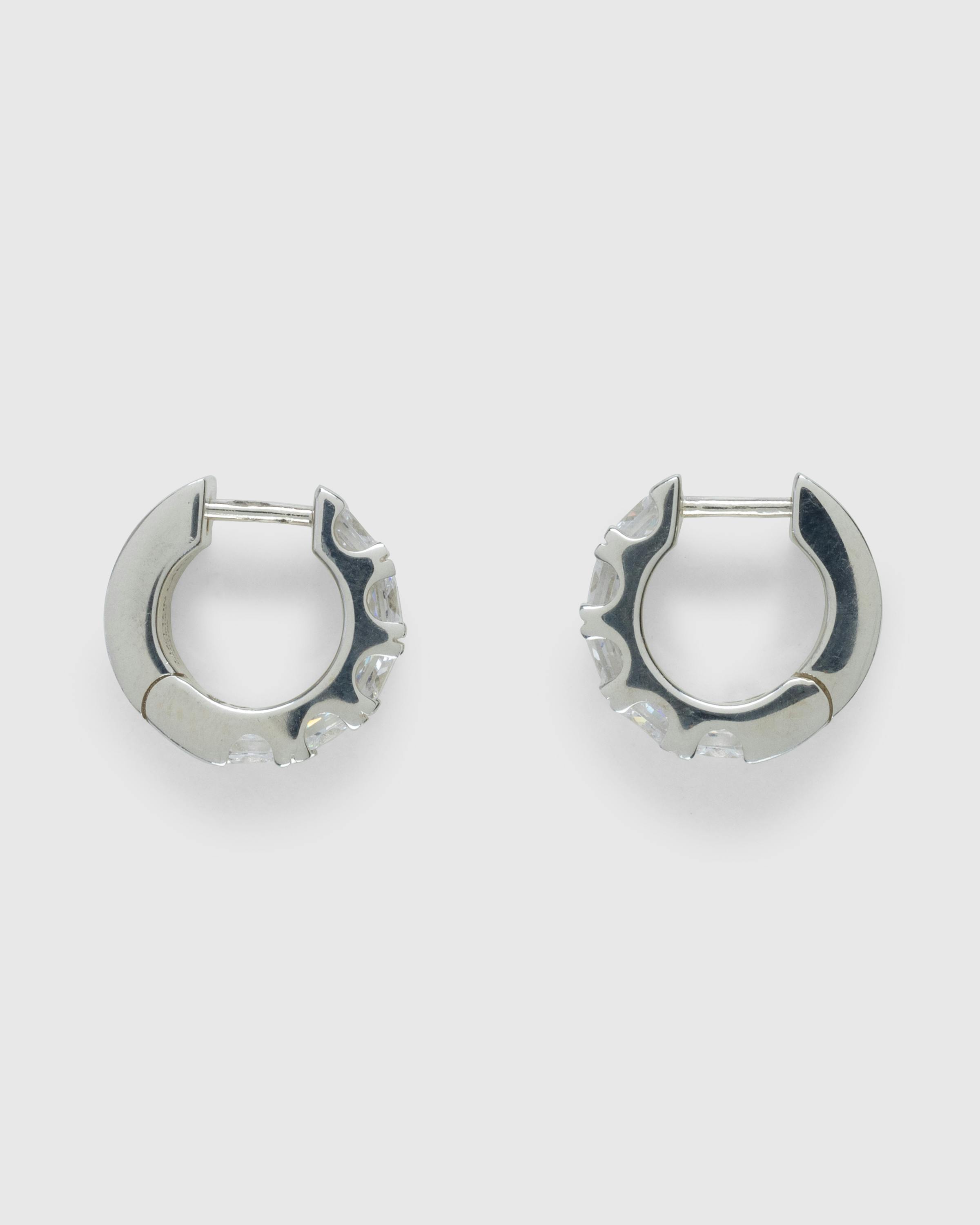 Hatton Labs – Facet Hoop Earrings Sterling Silver/White - Earrings - Silver - Image 2