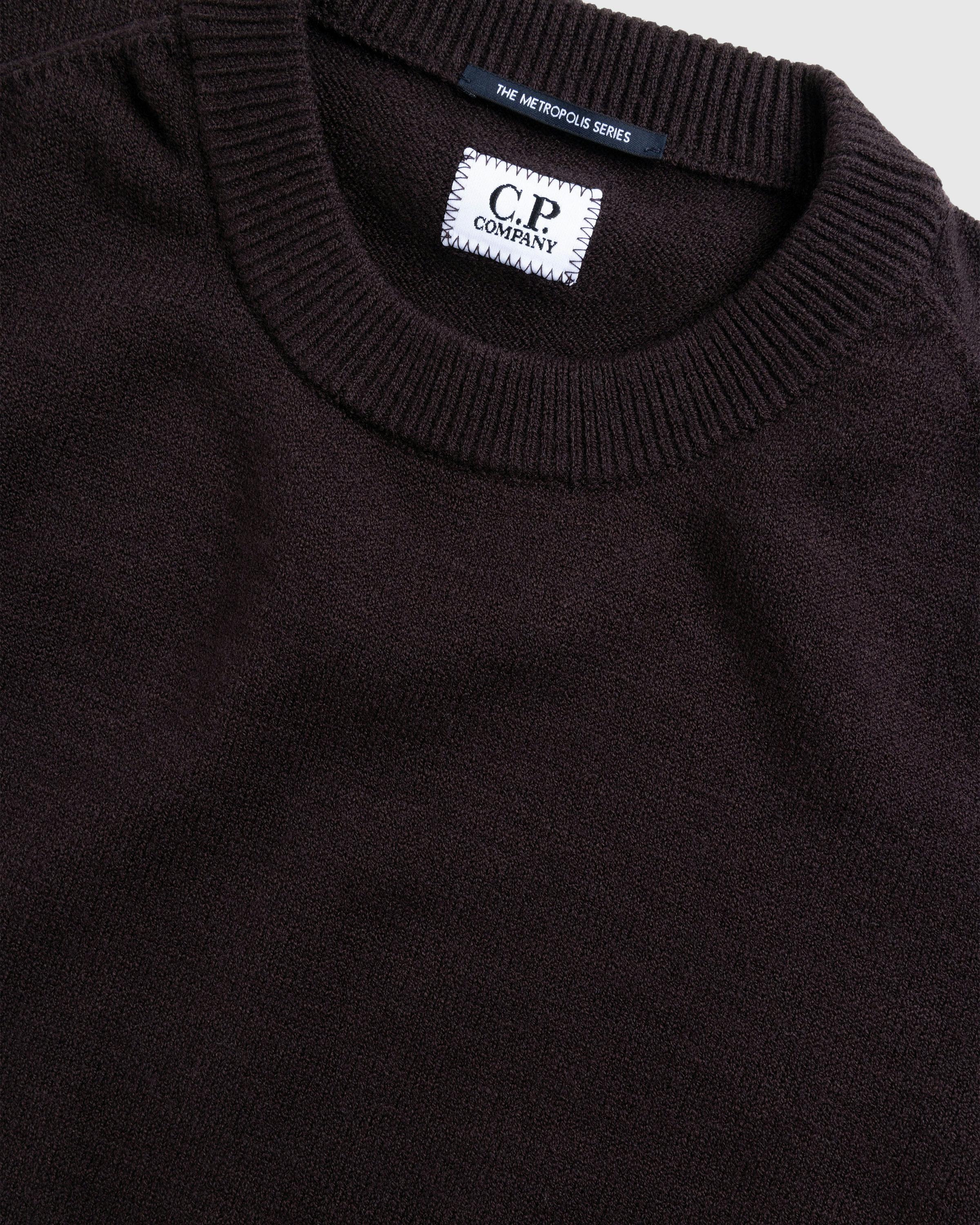 C.P. Company – Metropolis Series Extra Fine Merino Wool Crewneck Knit Rum Baisin - Crewnecks - Brown - Image 6