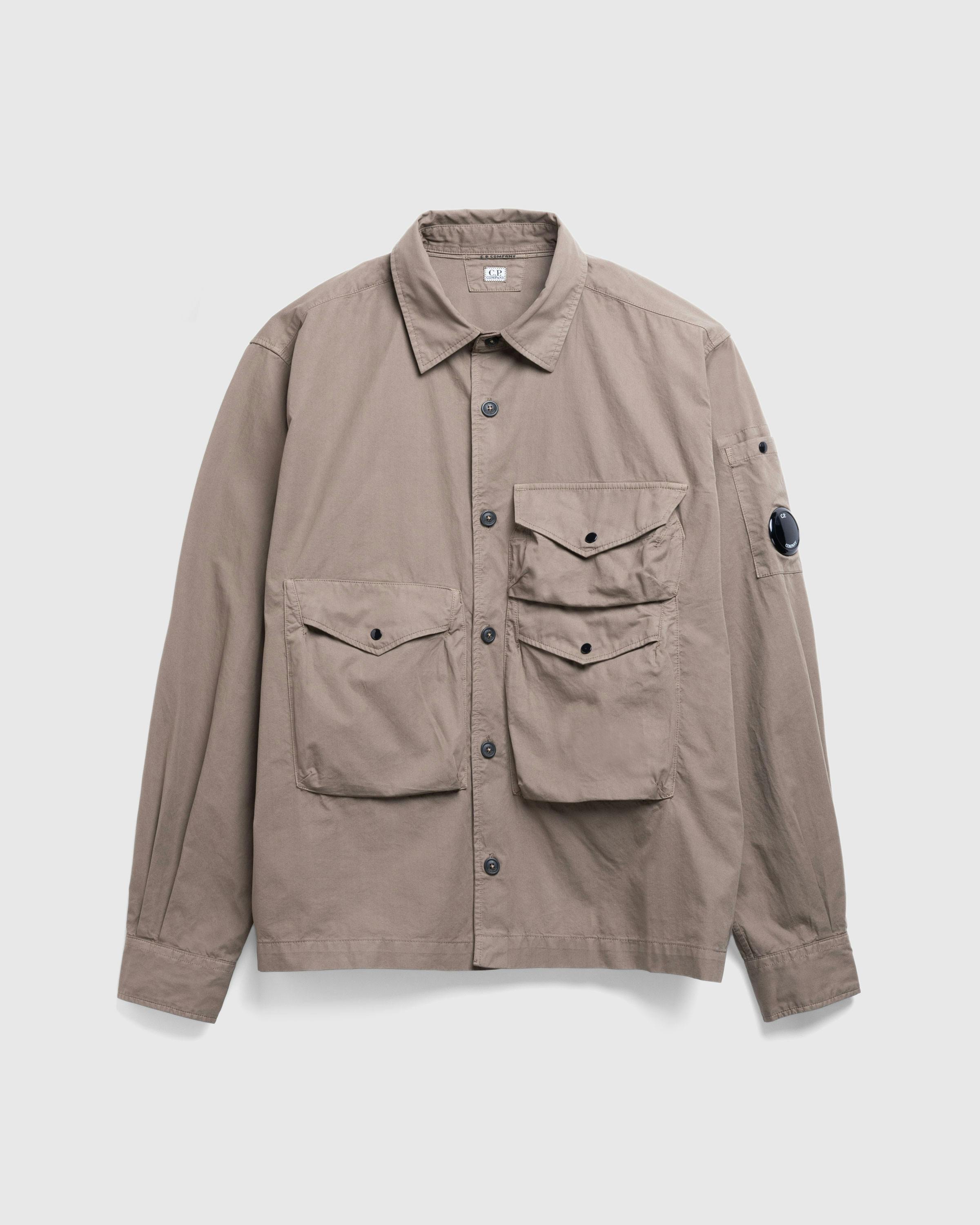 C.P. Company Organic Gabardine Buttoned Utility Overshirt Walnut Highsnobiety Shop