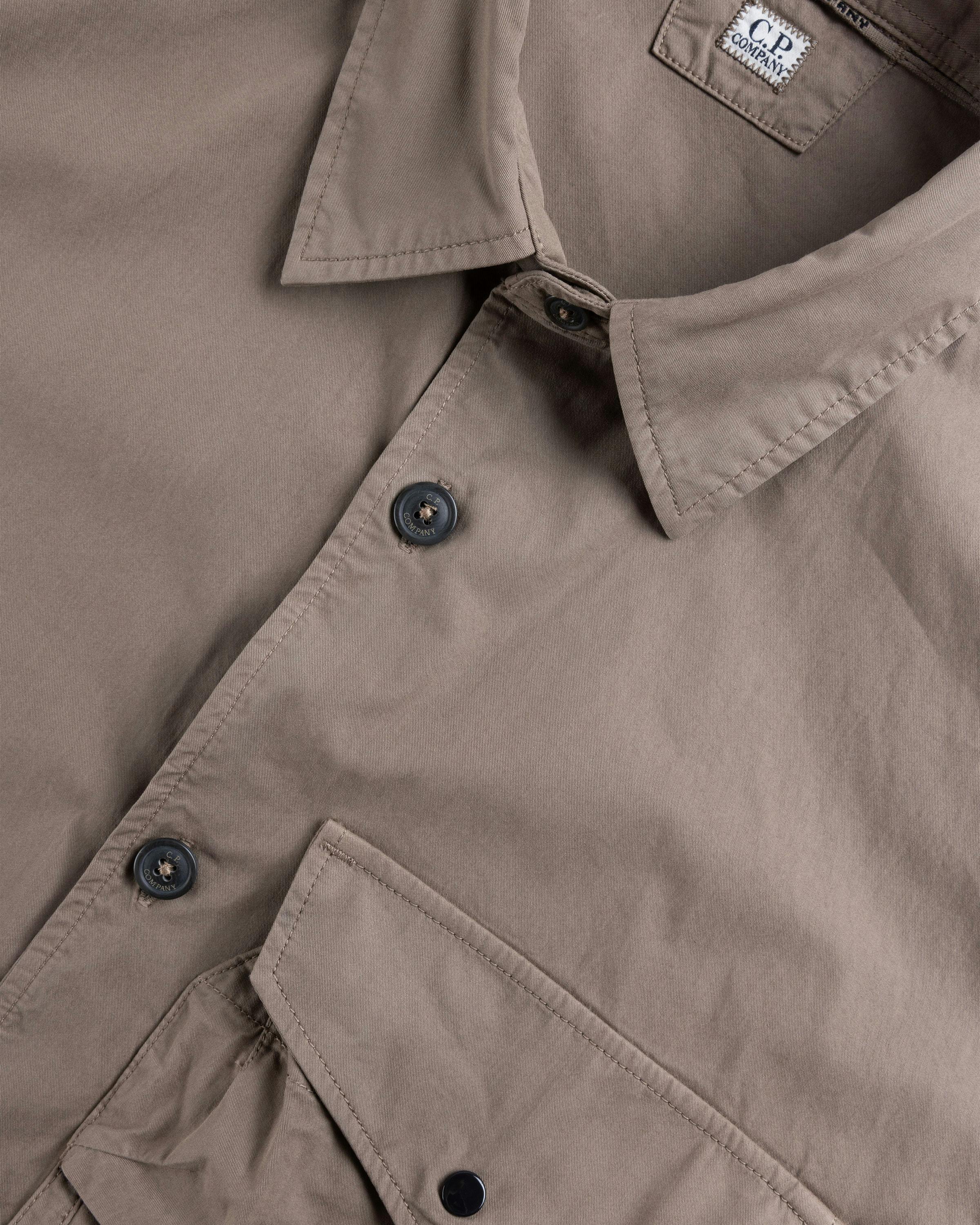 C.P. Company – Organic Gabardine Buttoned Utility Overshirt Walnut - Overshirt - Brown - Image 6