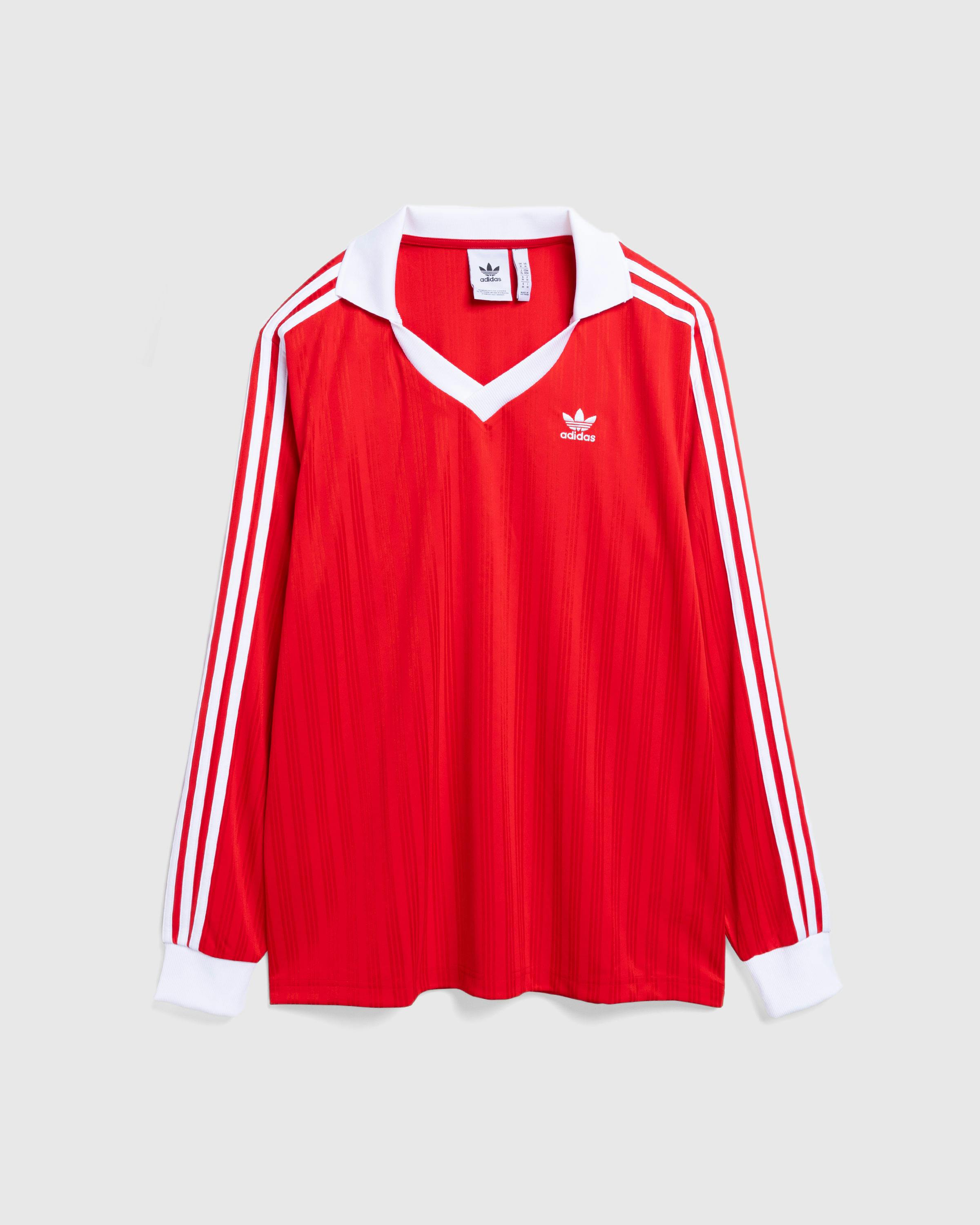 Adidas – Adicolor Piqué Football Long-Sleeve Tee Red - T-Shirts - Red - Image 1