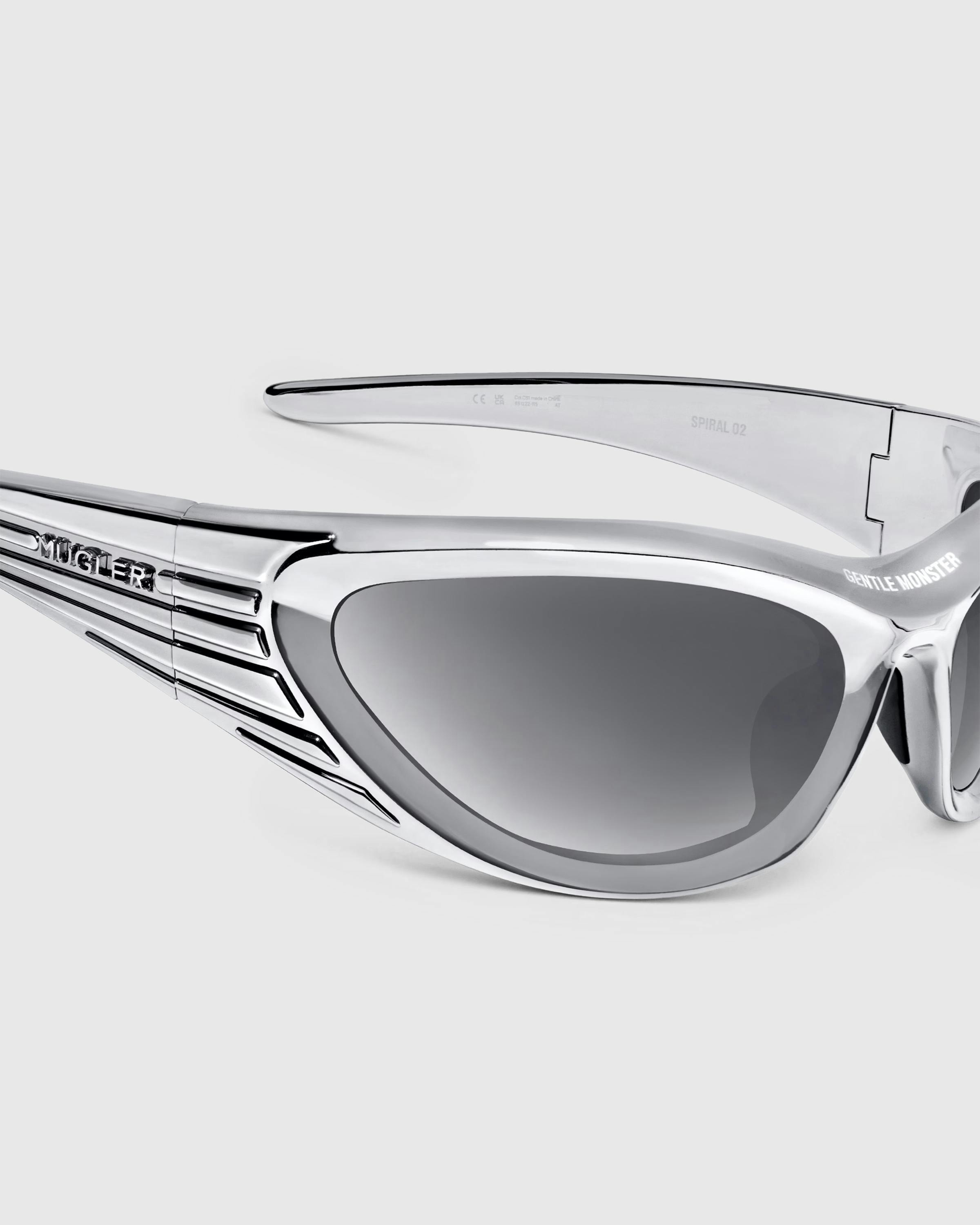 Mugler x Gentle Monster – Spiral 02 Chrome - Sunglasses - Silver - Image 4