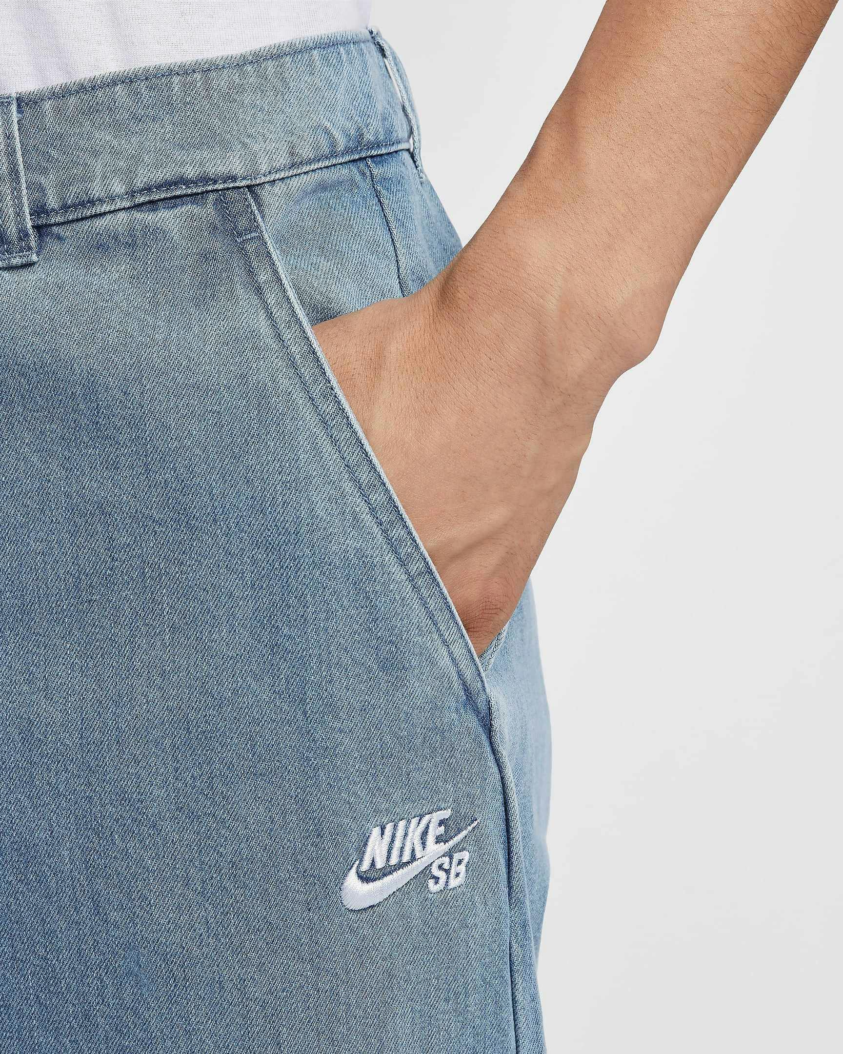 Nike SB's El Jeano denim pants made of a light blue cordura weave