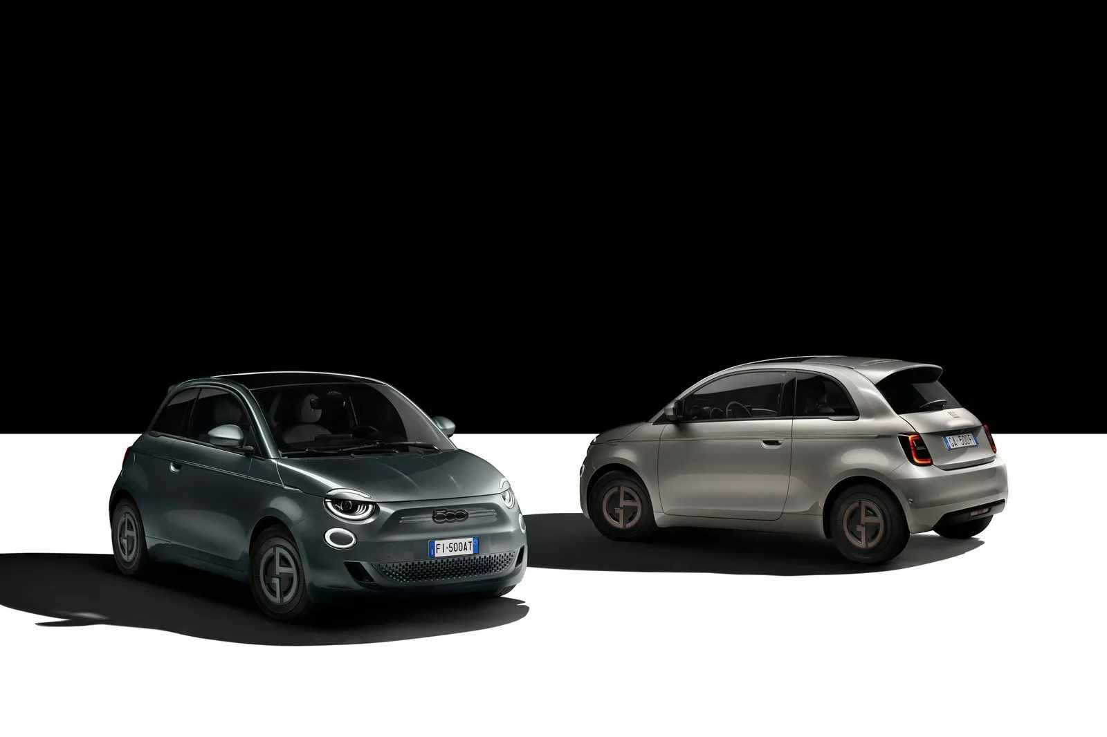 Armani & Fiat's 500 electric car collab in grey