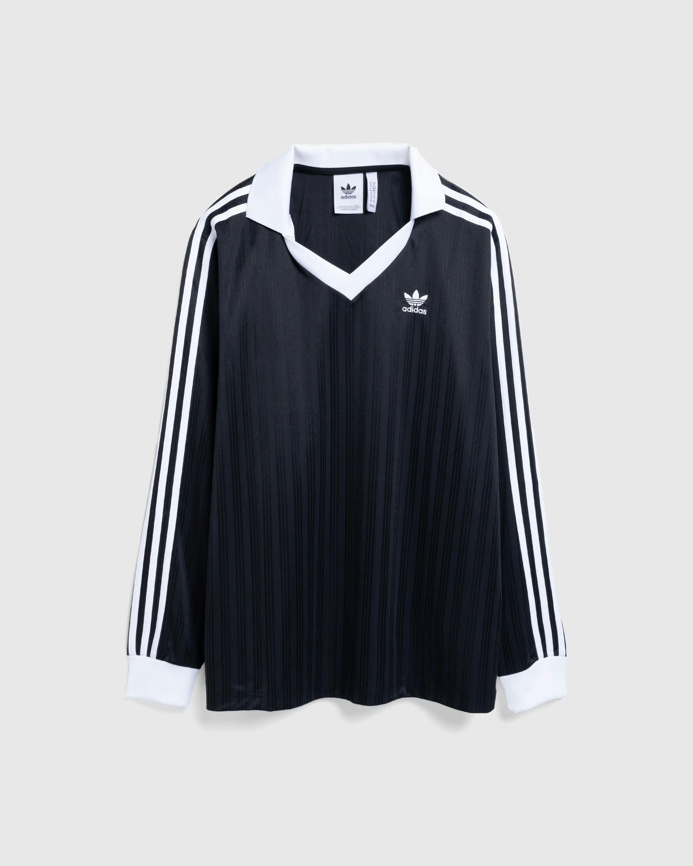 Adidas – Adicolor Piqué Football Long-Sleeve Tee Black - T-Shirts - Black - Image 1