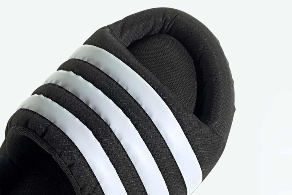 adidas adilette 24 slide sandal in black and white