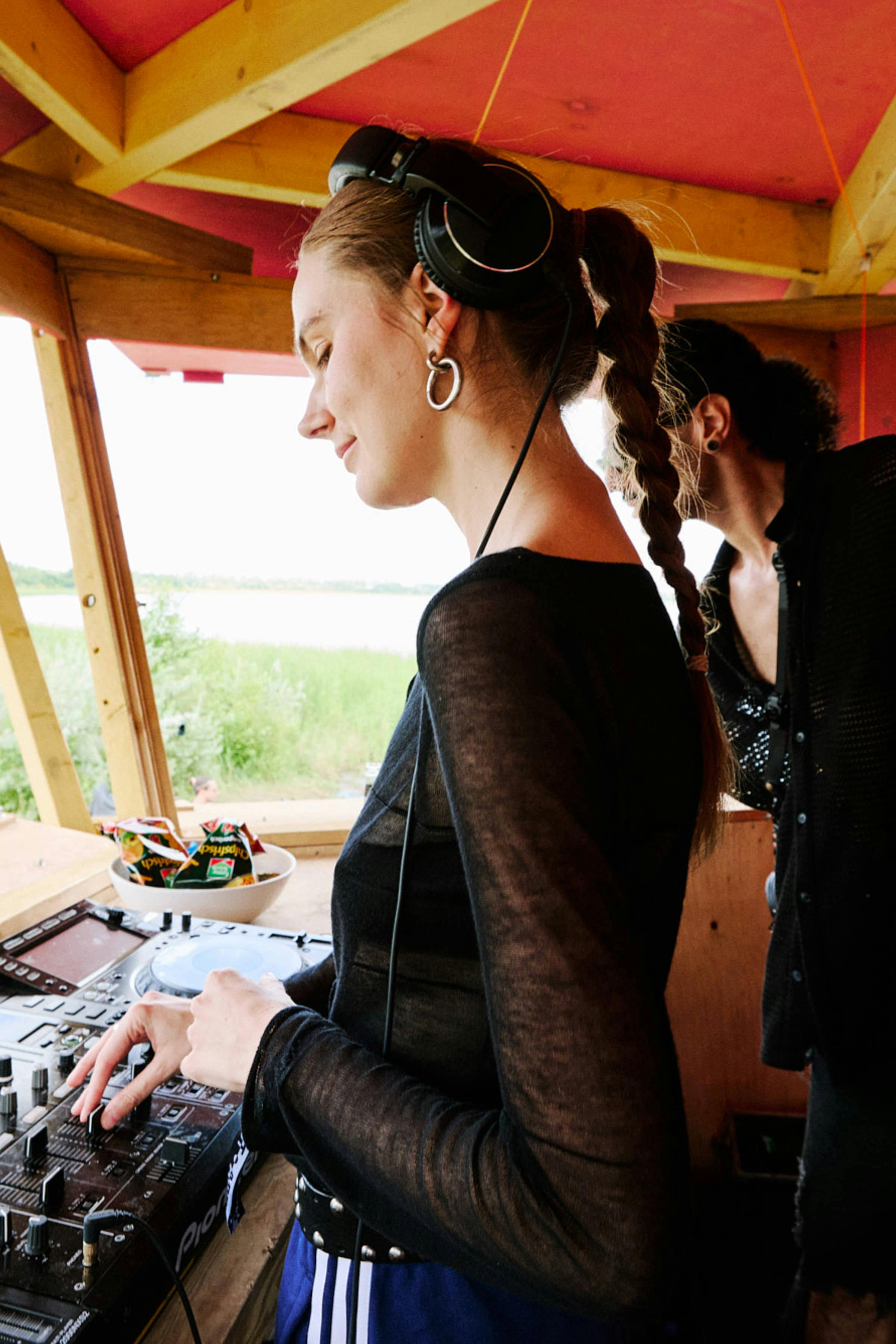 Close-up shot of a DJ playing at MELT festival