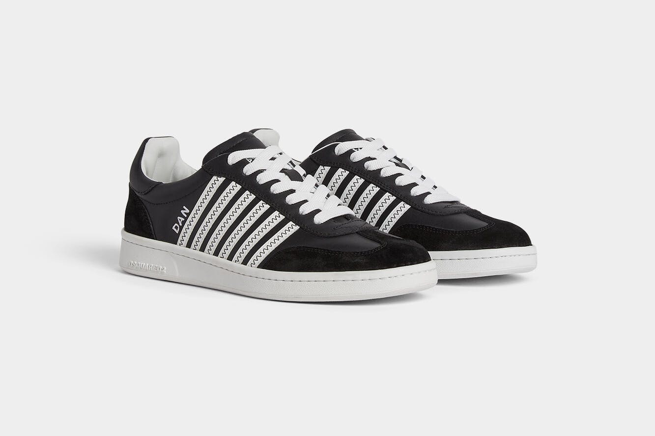 Dsquared2 Boxer sneaker in black and white