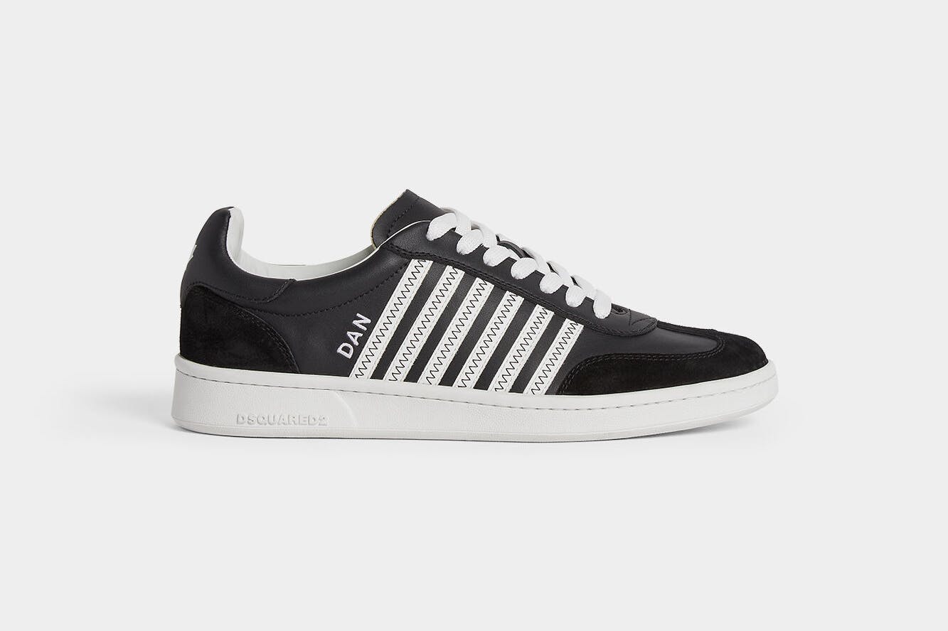 Dsquared2 Boxer sneaker in black and white