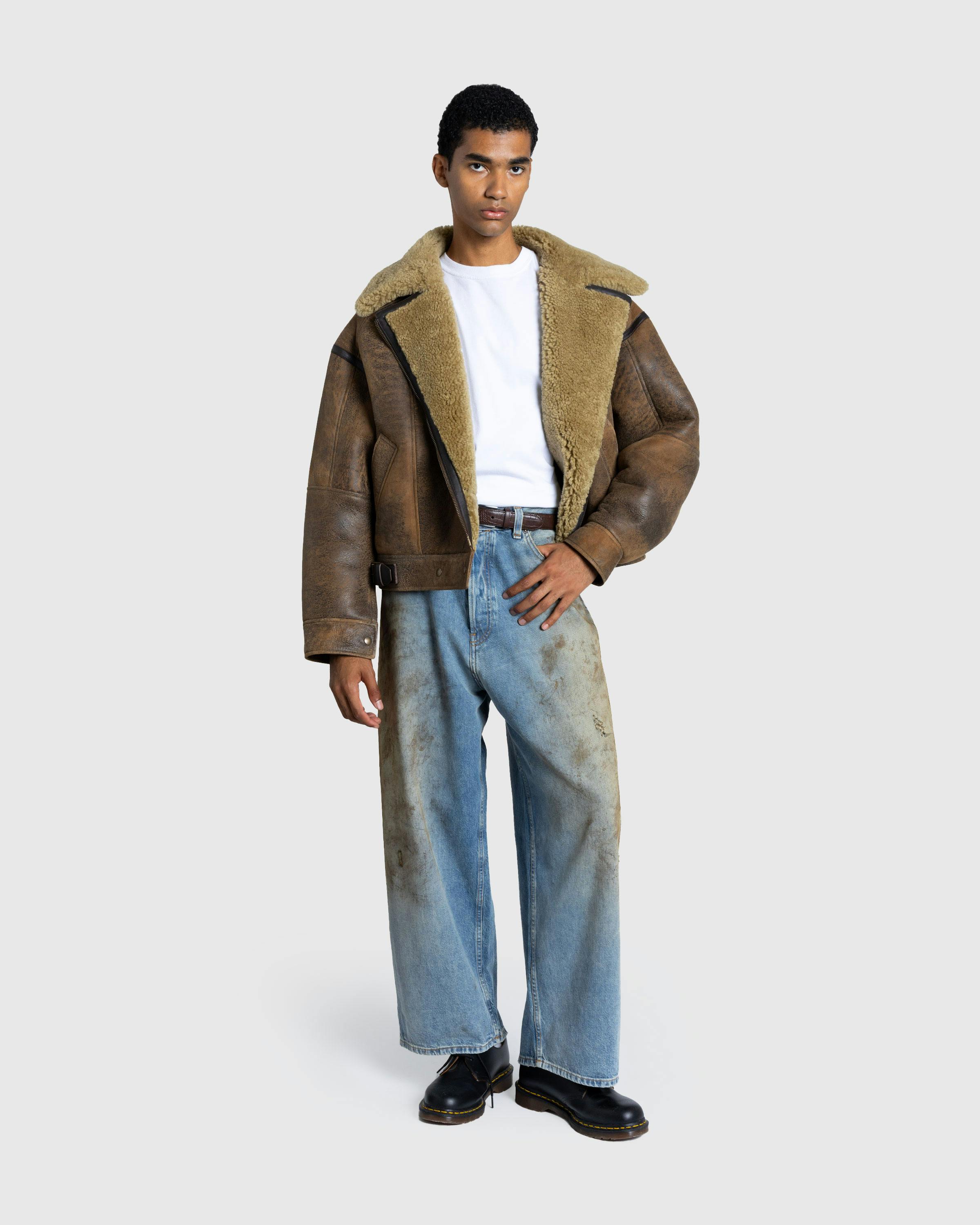 Acne Studios – Leather Shearling Jacket Brown - Leather Jackets - Brown - Image 3