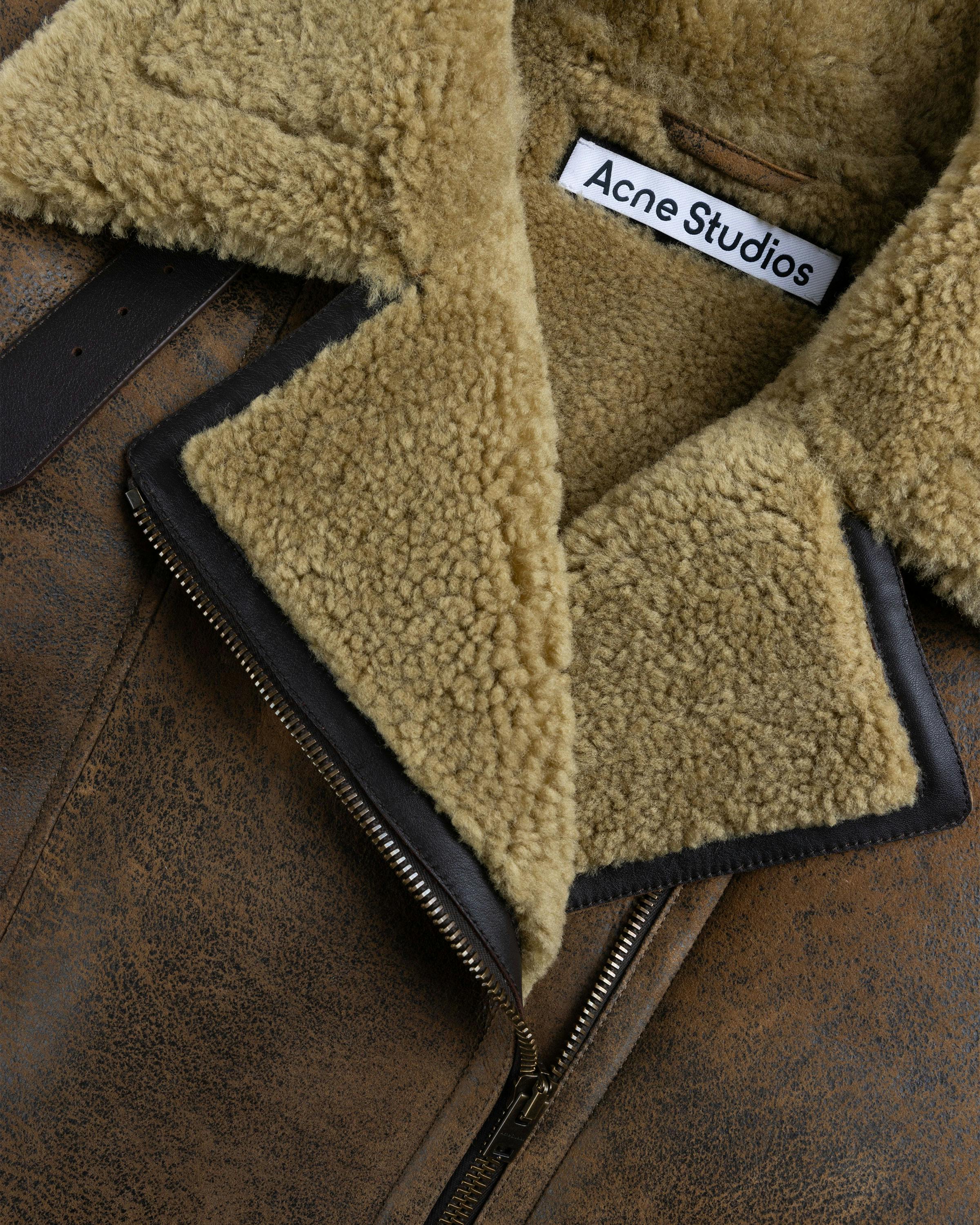 Acne Studios – Leather Shearling Jacket Brown - Leather Jackets - Brown - Image 8