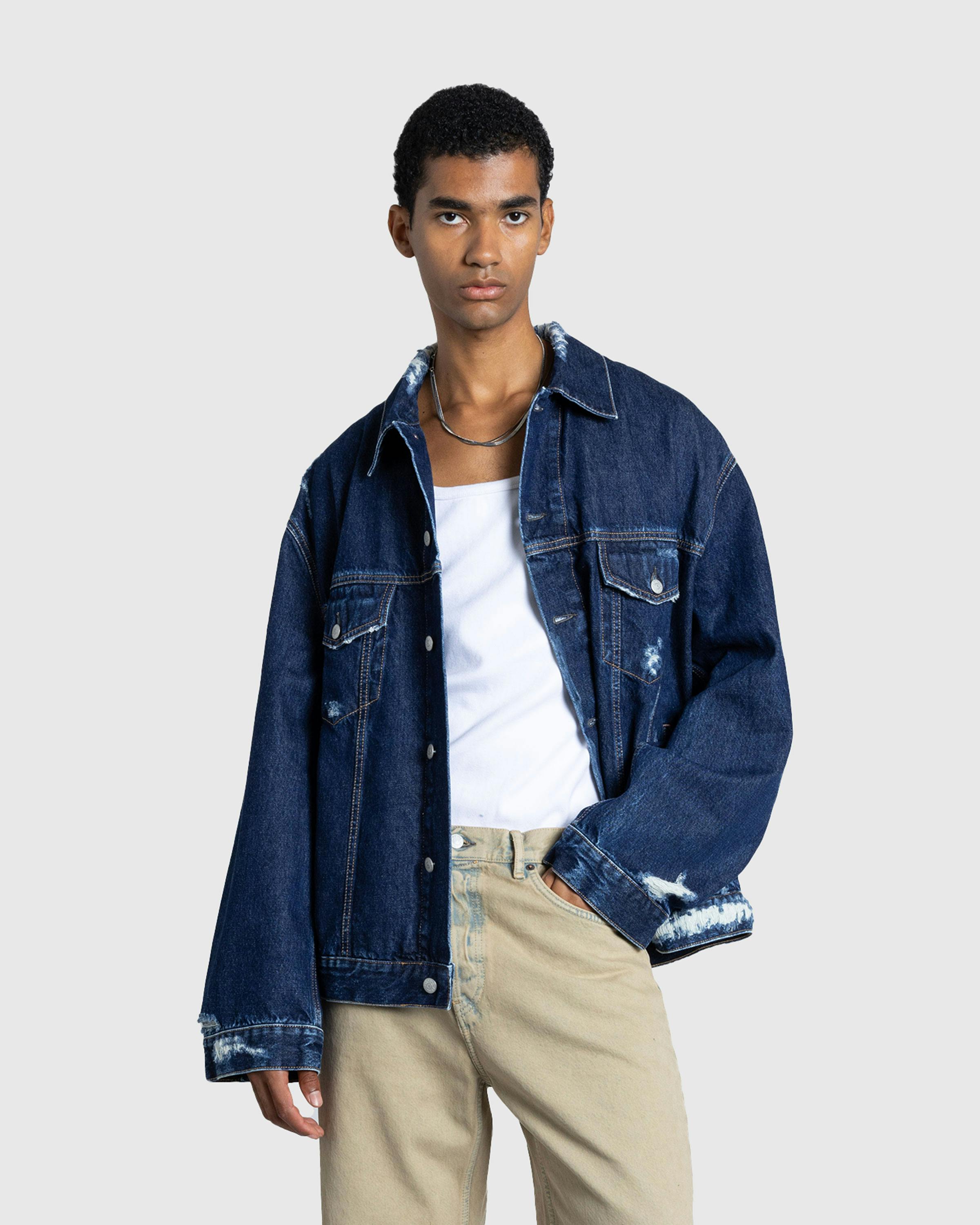 Acne Studios – Distressed Denim Jacket Mid Blue - Denim Jackets - Blue - Image 2