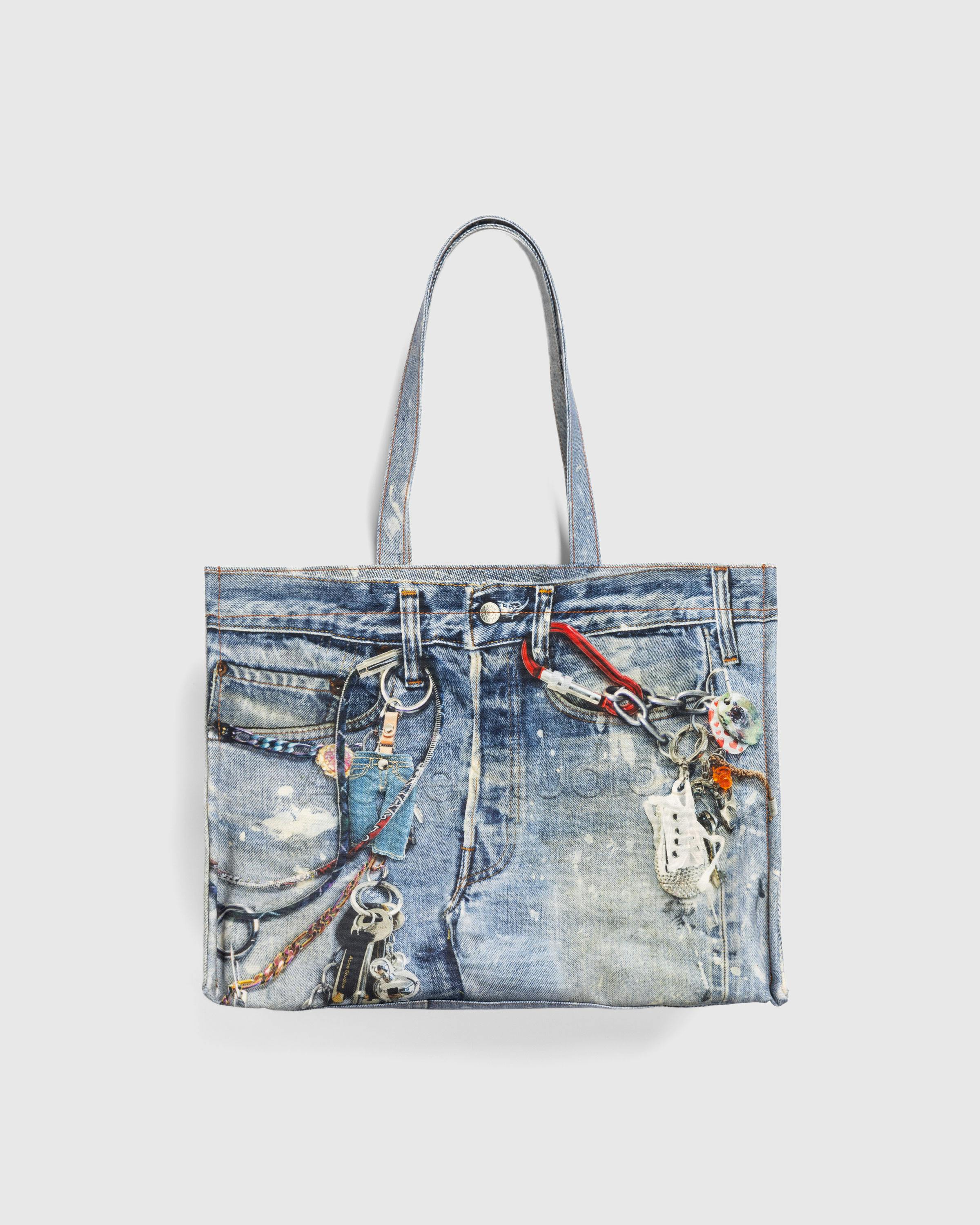 Acne Studios – Tote Bag Printed Mid Blue - Tote Bags - Blue - Image 1