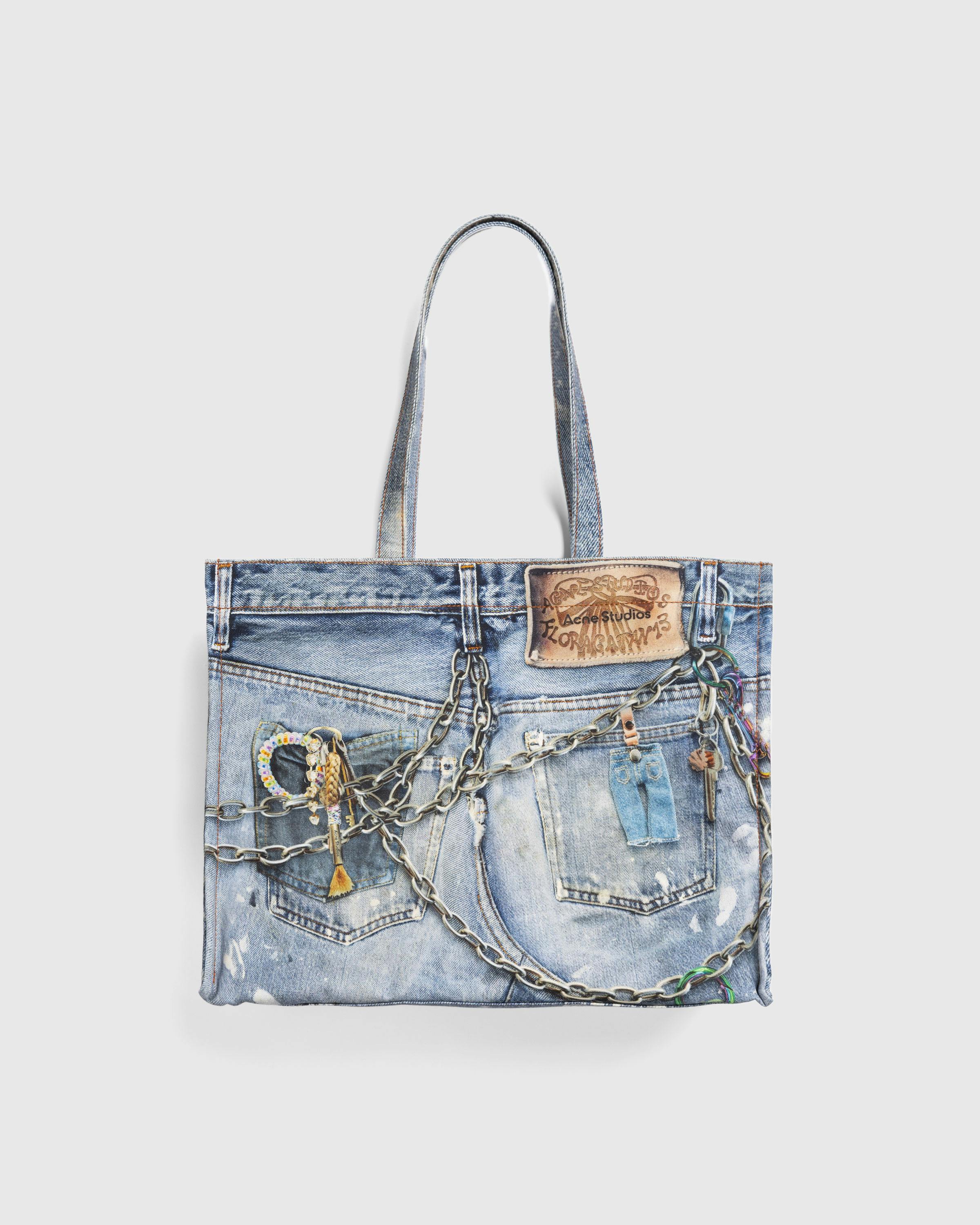 Acne Studios – Tote Bag Printed Mid Blue - Tote Bags - Blue - Image 3