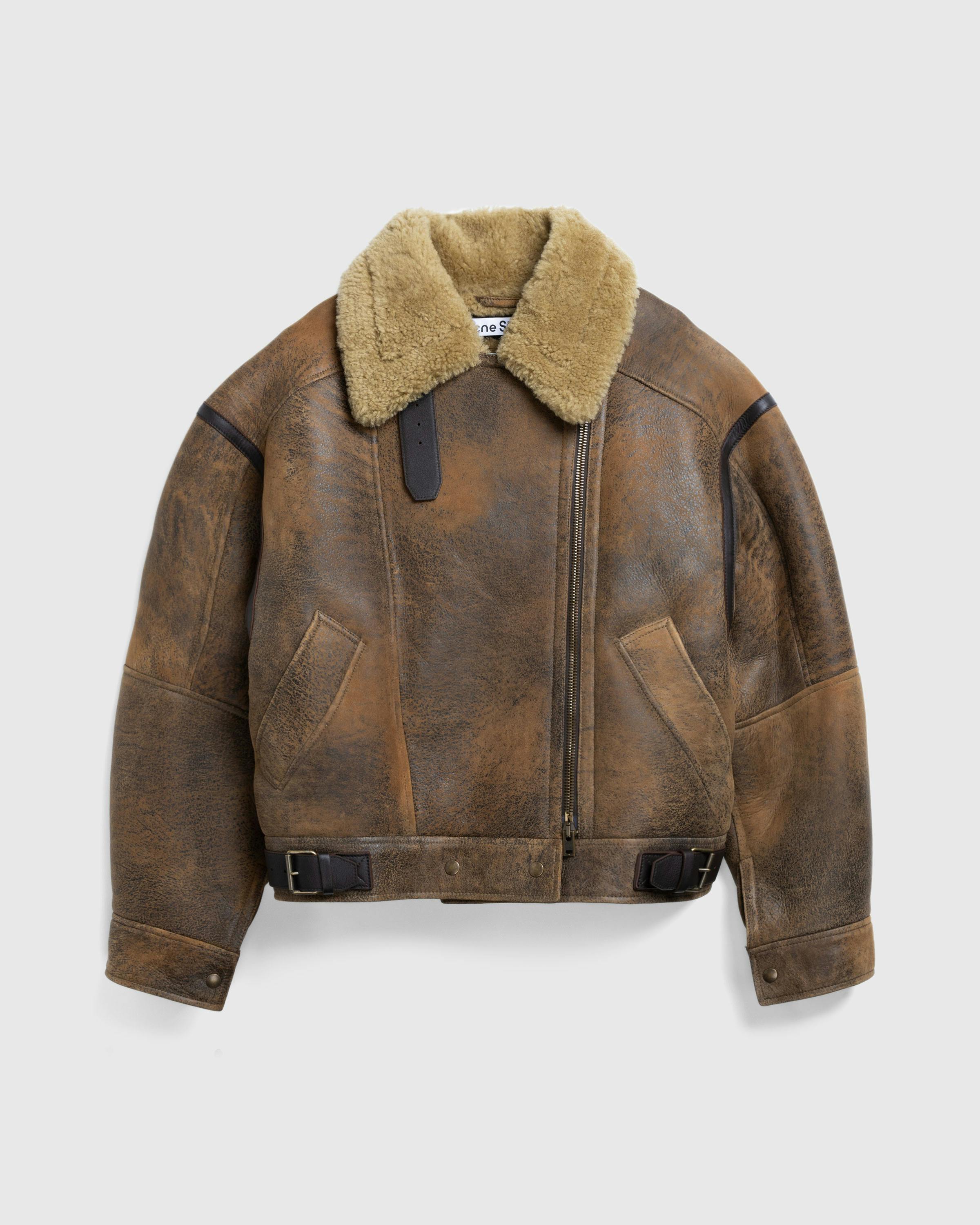 Acne Studios – Leather Shearling Jacket Brown - Leather Jackets - Brown - Image 1