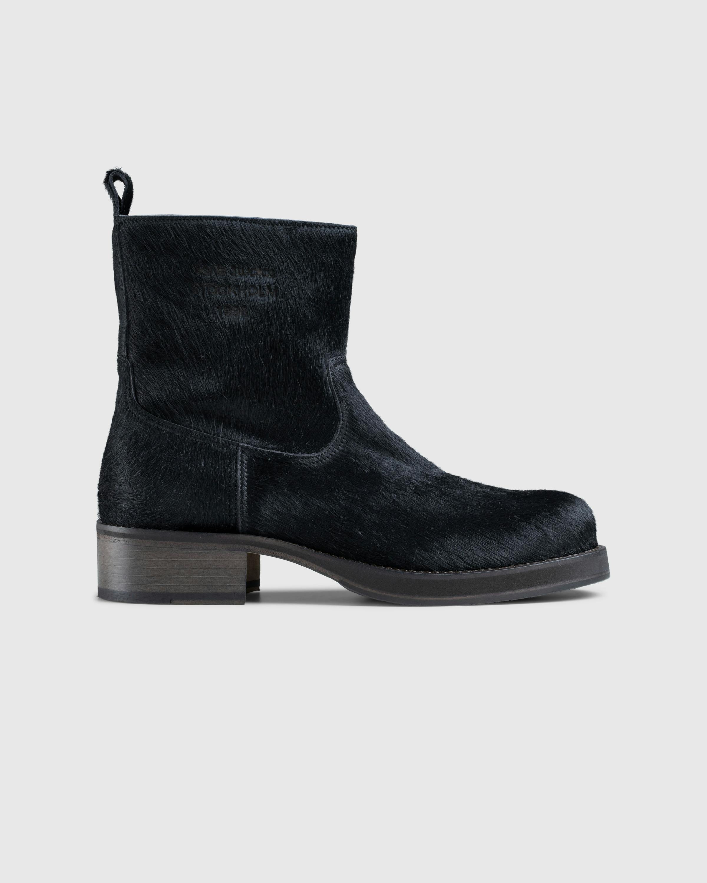 Acne Studios – Hairy Leather Boots Black - Oxfords & Lace Ups - Black - Image 1