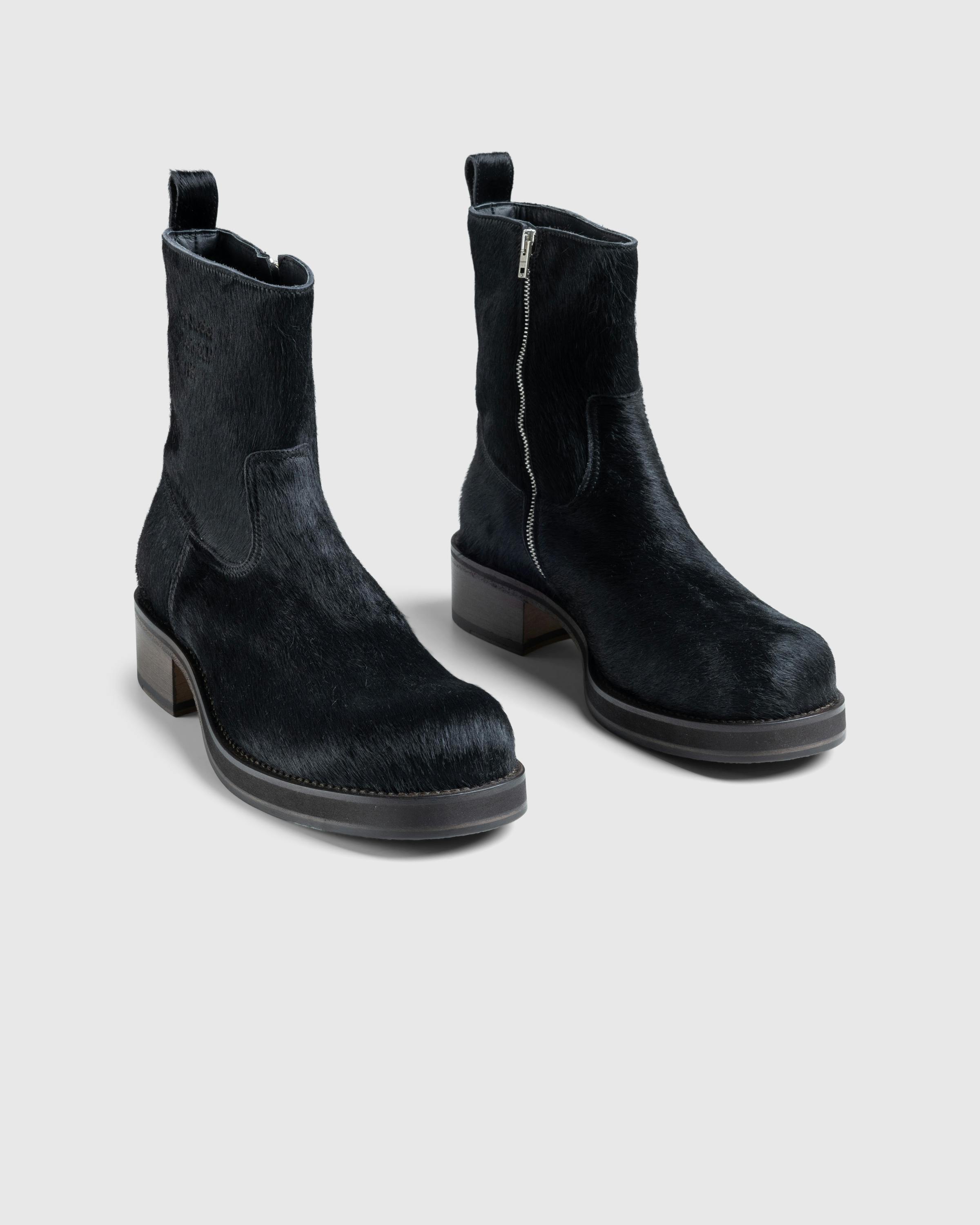 Acne Studios – Hairy Leather Boots Black - Oxfords & Lace Ups - Black - Image 4