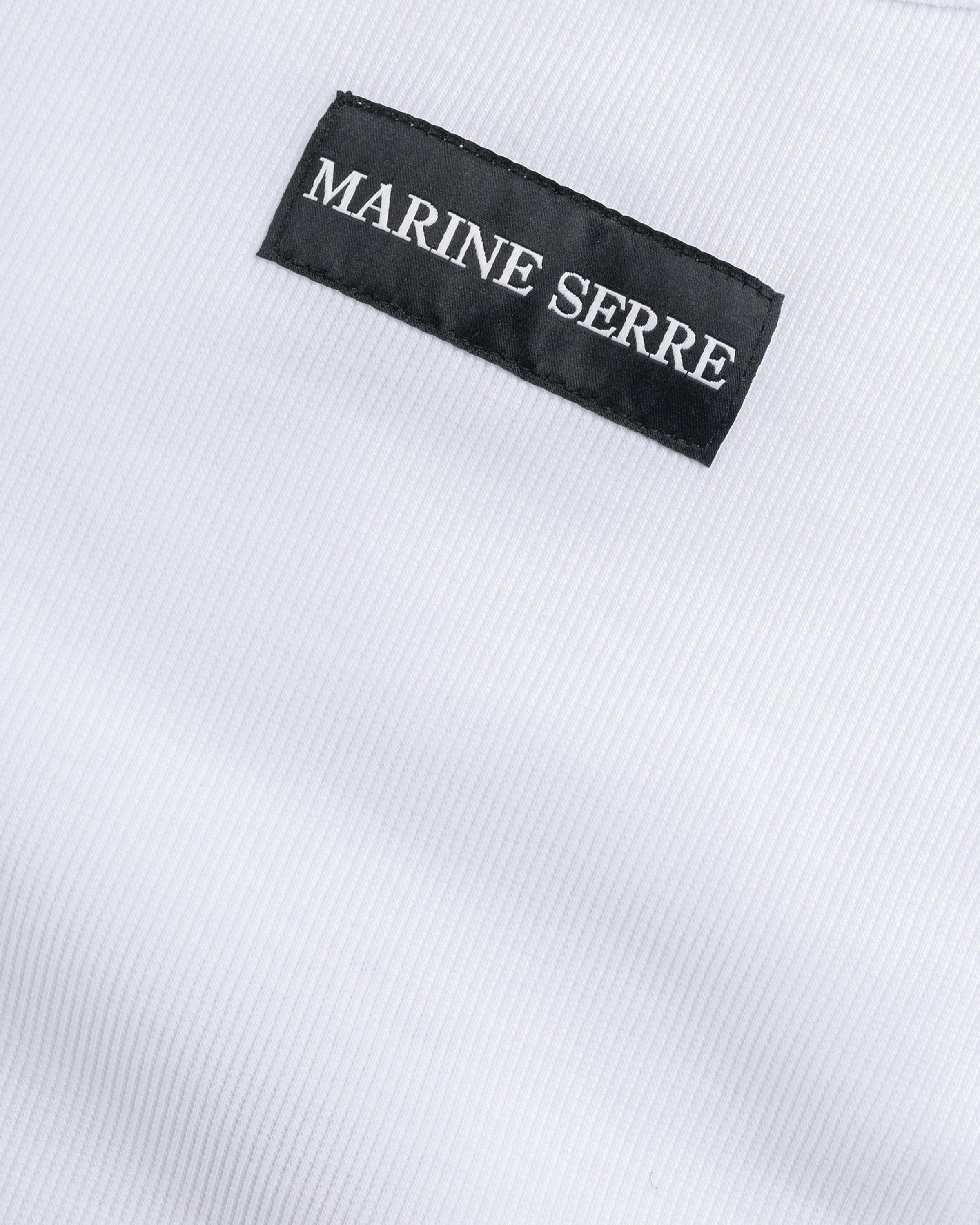 Marine Serre – Moon Logo Ribbed Jersey Tank Top White - Tank Tops - White - Image 7