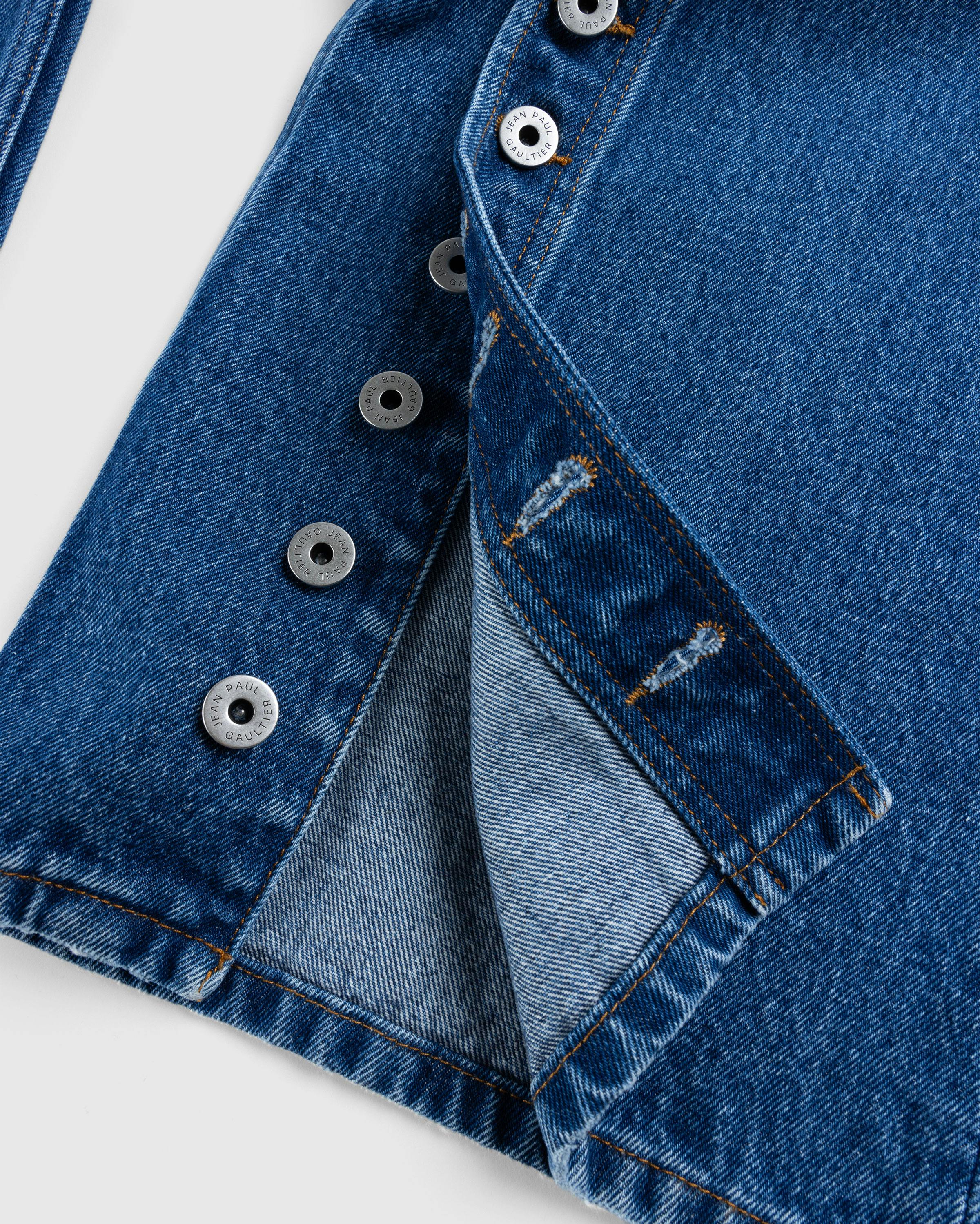 Jean Paul Gaultier – Denim Jean With One Leg Buttons Detail Vintage Blue - Denim - Blue - Image 6