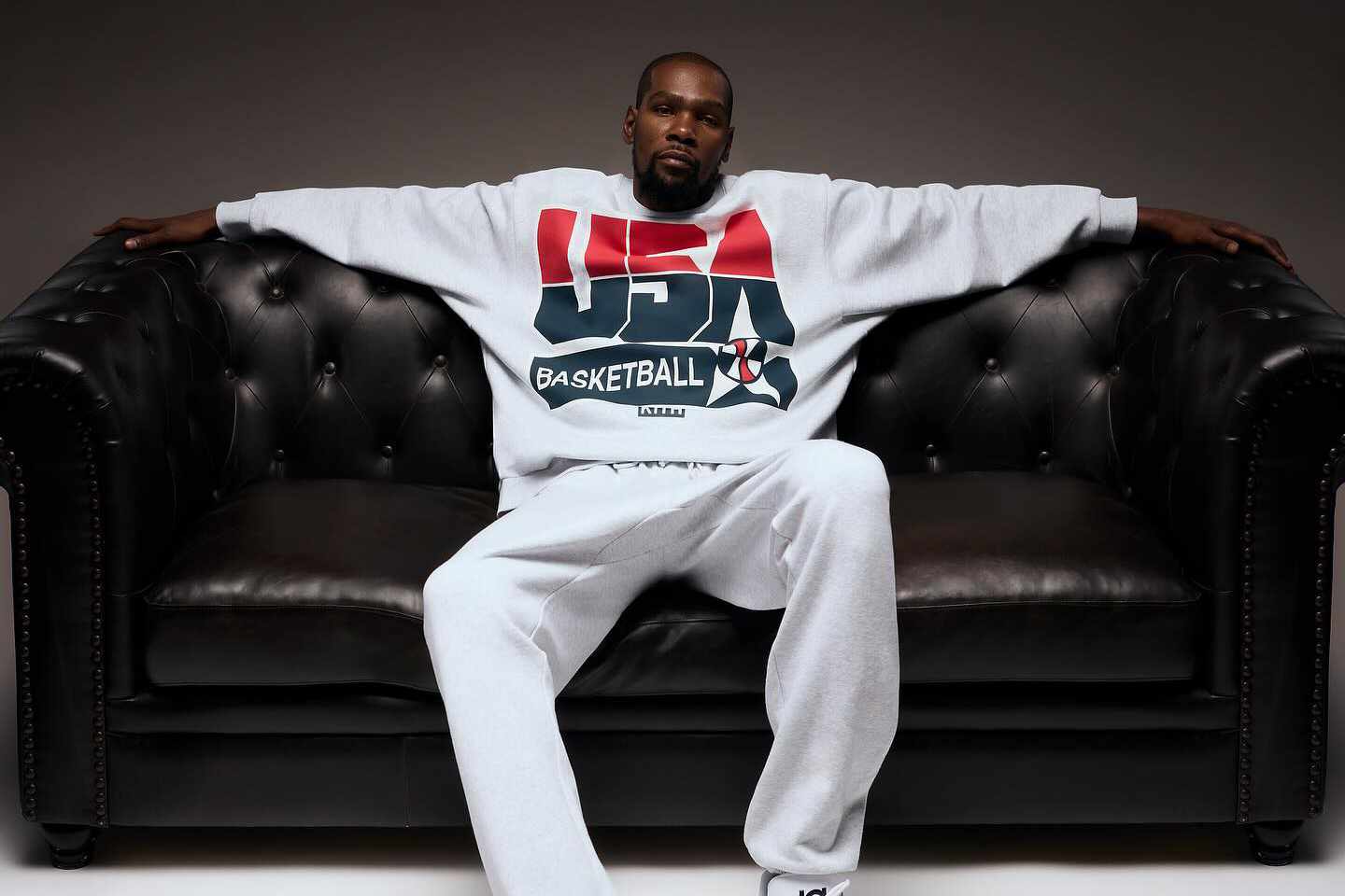 Kevin Durant wears KITH's Team USA 2024 collection