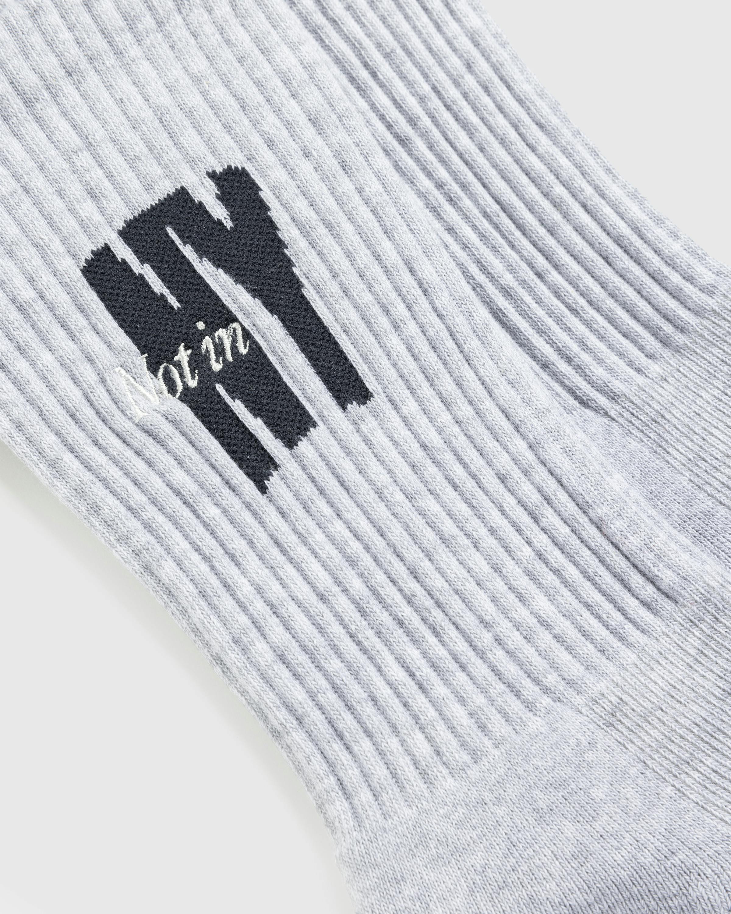 Highsnobiety – Not In New York Socks Grey - Crew - Melange Grey - Image 4